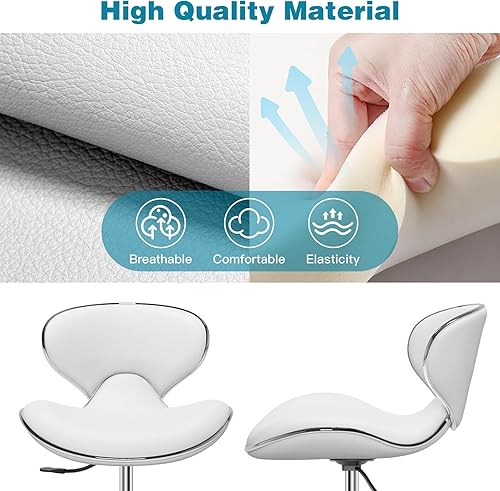 Miniatura 3 de SALONFACTORY Taburete enrollable ajustable multiusos con respaldo, silla de spa de dibujo, silla de tatuaje para salón médico, con ruedas giratorias