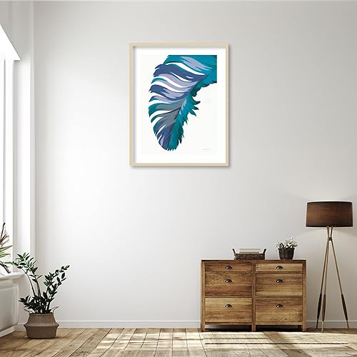 Miniatura 4 de Amanti Art Framed Wall Art Print 41x33 Retro Big Leaf I Cool by Danhui Nai, Abstract Wall Art, Modern Contemporary Decor, X-Large Poster Painting