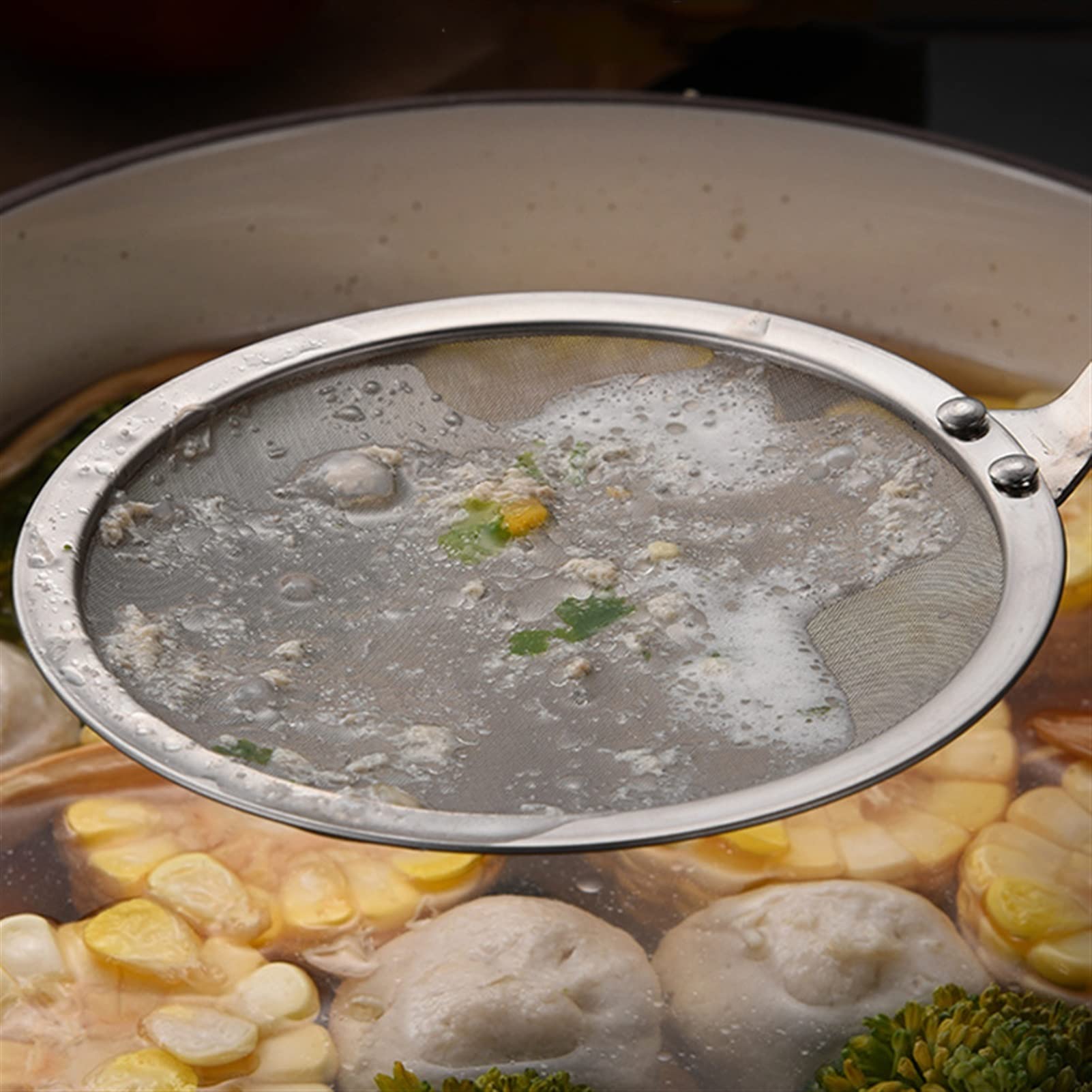 Tamiz de harina, colador Acero Inoxidable, Aceite, Filtro Alimentos, Cocina, Utensilios for Hornear(10 Inches)