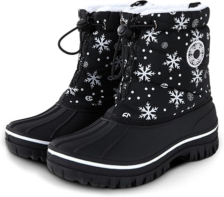 Boys Girls Snow Boots Kids Winter Outdoor Waterproof Slip Resistant Boots Cold Weather Shoes Hiking Non-Slip Toddler/Little Kid/Big Kid