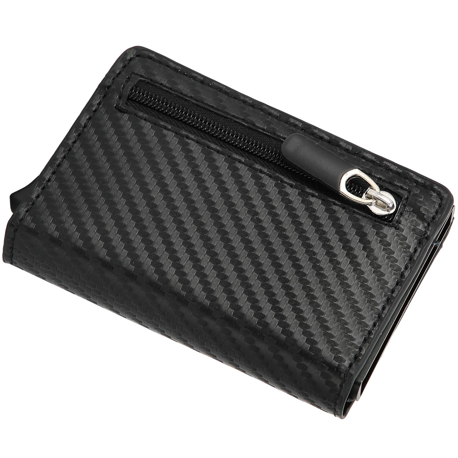 Card Bag, Portable Automatic -up Anti‑Theft Wallet for Men for Women for Store ID Card Bank Card, Etc for Practical Gift(Carbon fiber black, x-52#)