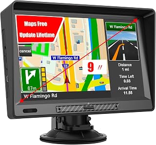 AWESAFE 9-Inch GPS Navigator for Car Truck RV - Lifetime Maps, Speed Camera Alerts, Custom Truck Routes & Bluetooth