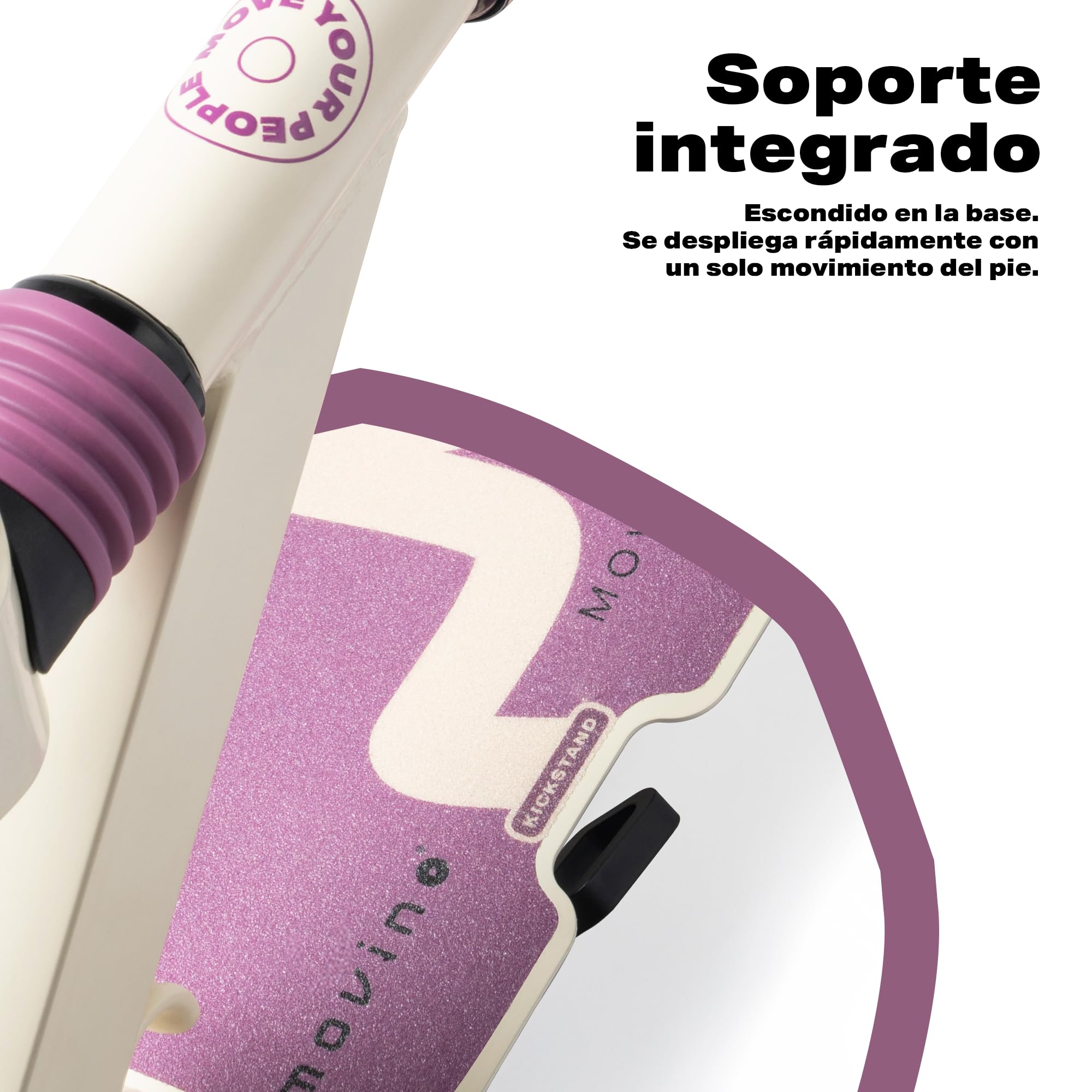 Movino Patinete Plegable Urbano para Niños Adultos Adolescentes hasta 100 kg Ruedas LED 180 mm Manillar Ajustable