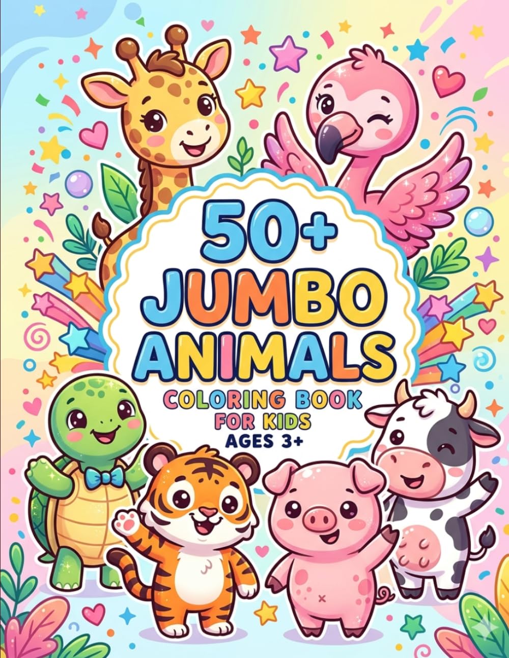 50+ Jumbo Animal Coloring Book