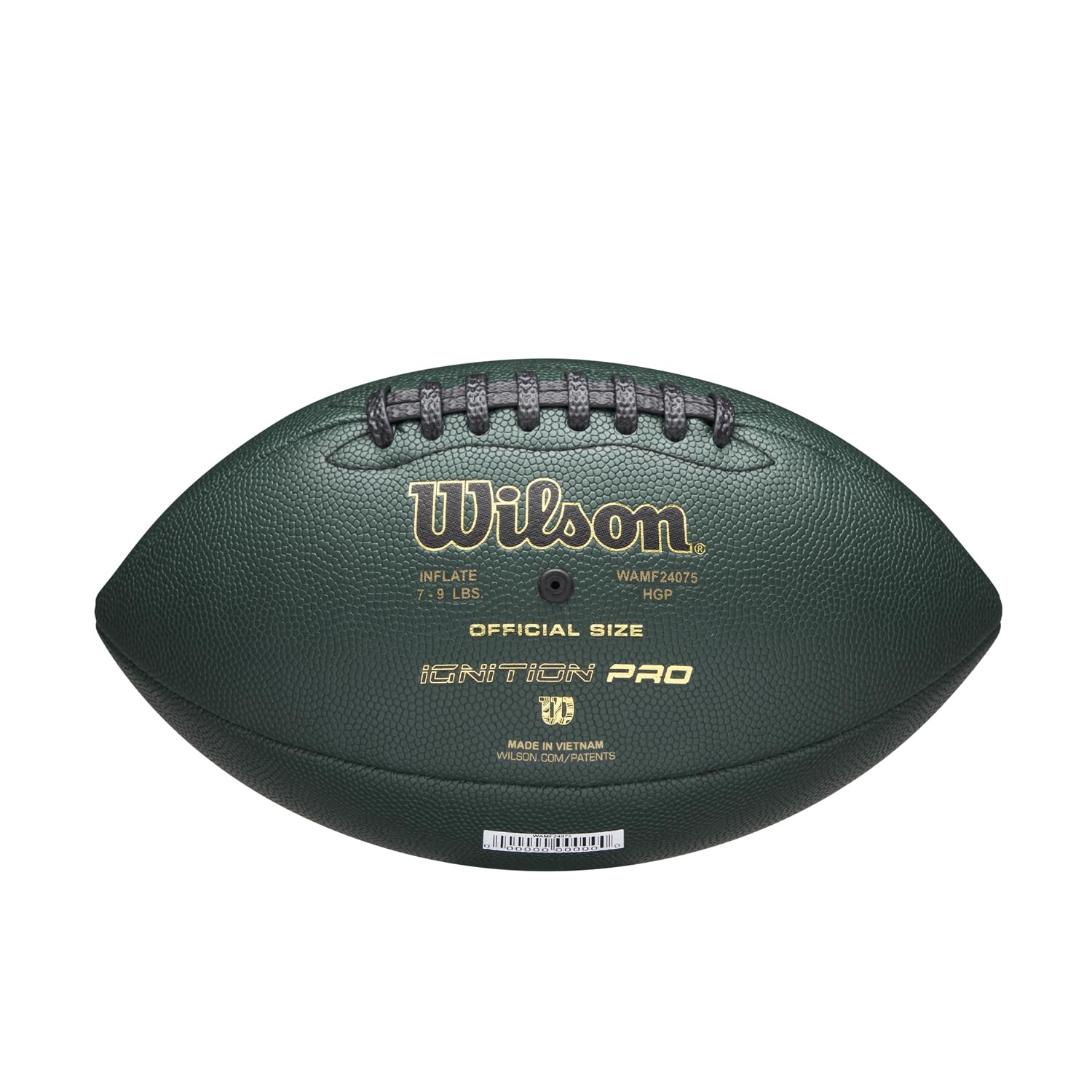 WILSON NFL Ignition Pro Eco Ballon de Football Américain, en Cuir Composite avec Technologie Pressure Lock, Vert, Taille Officielle