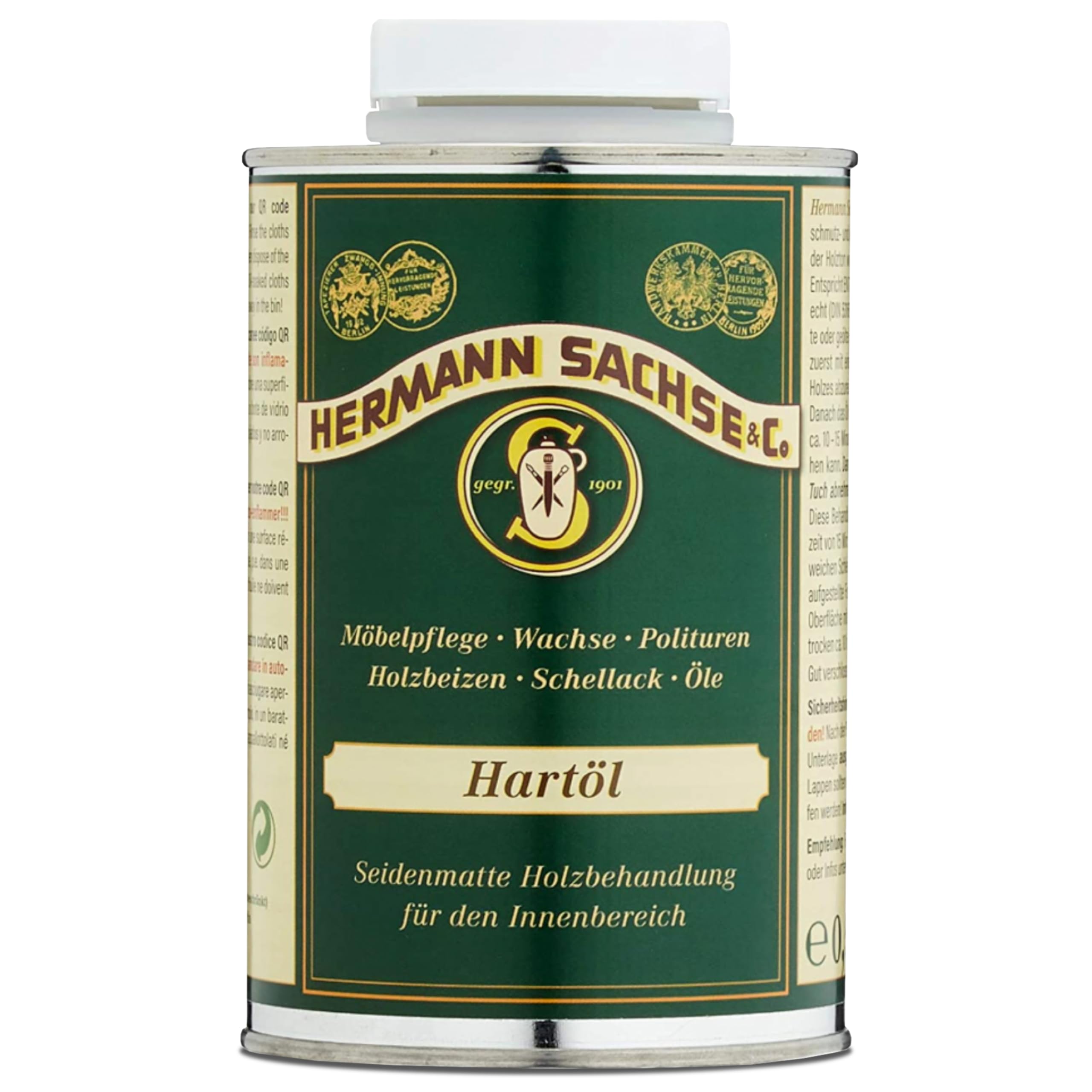 Hermann Sachse Holzöl | Holz braucht dieses Hartöl | Arbeitsplattenöl | Möbelöl für Tische Möbel | Leinöl Holzschutz im Innenbereich (1Liter)