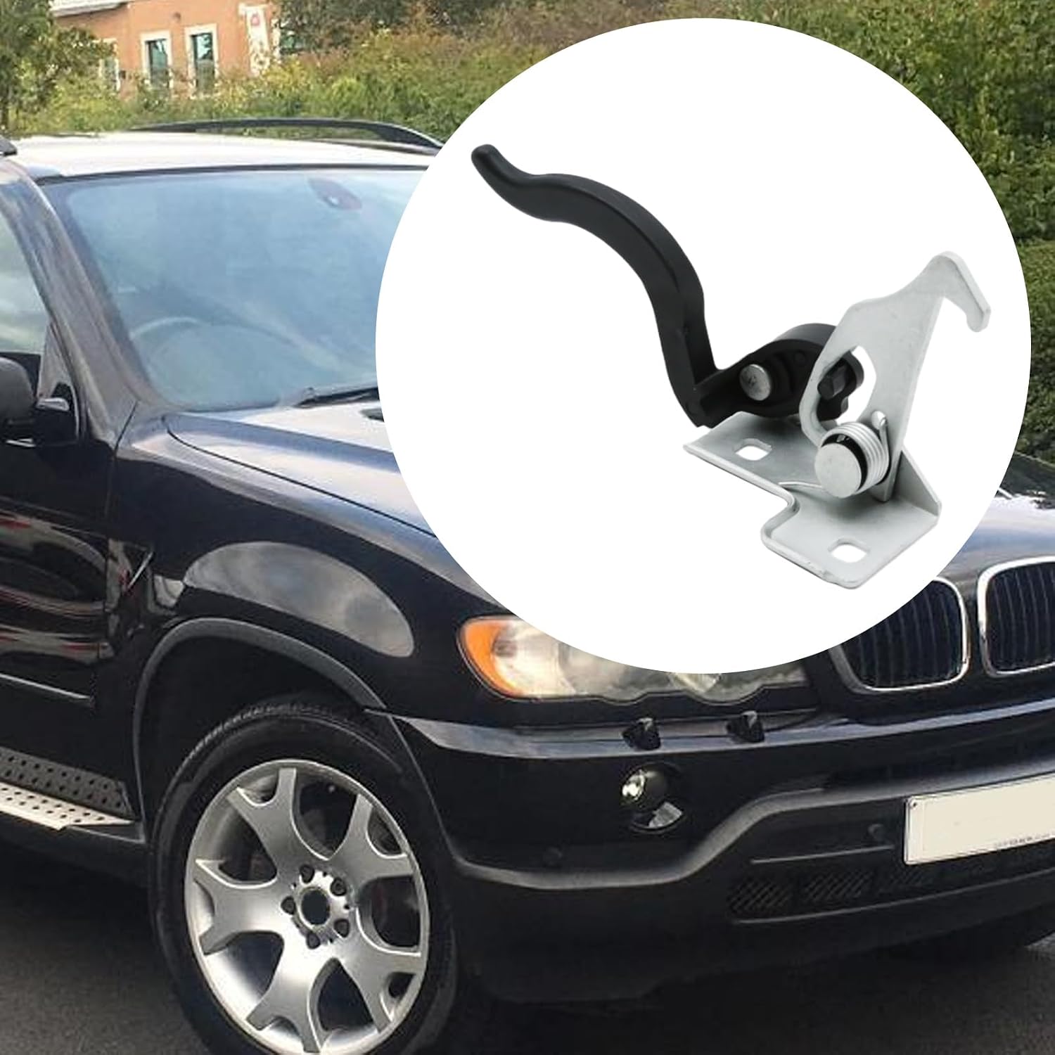51238402552 Bonnet Safety Catch and Release Handle Hood Locking Hooks, Replacement for BMW X5 3.0i 2004, Replacement for BMW X5 2000 2001 2002 2003