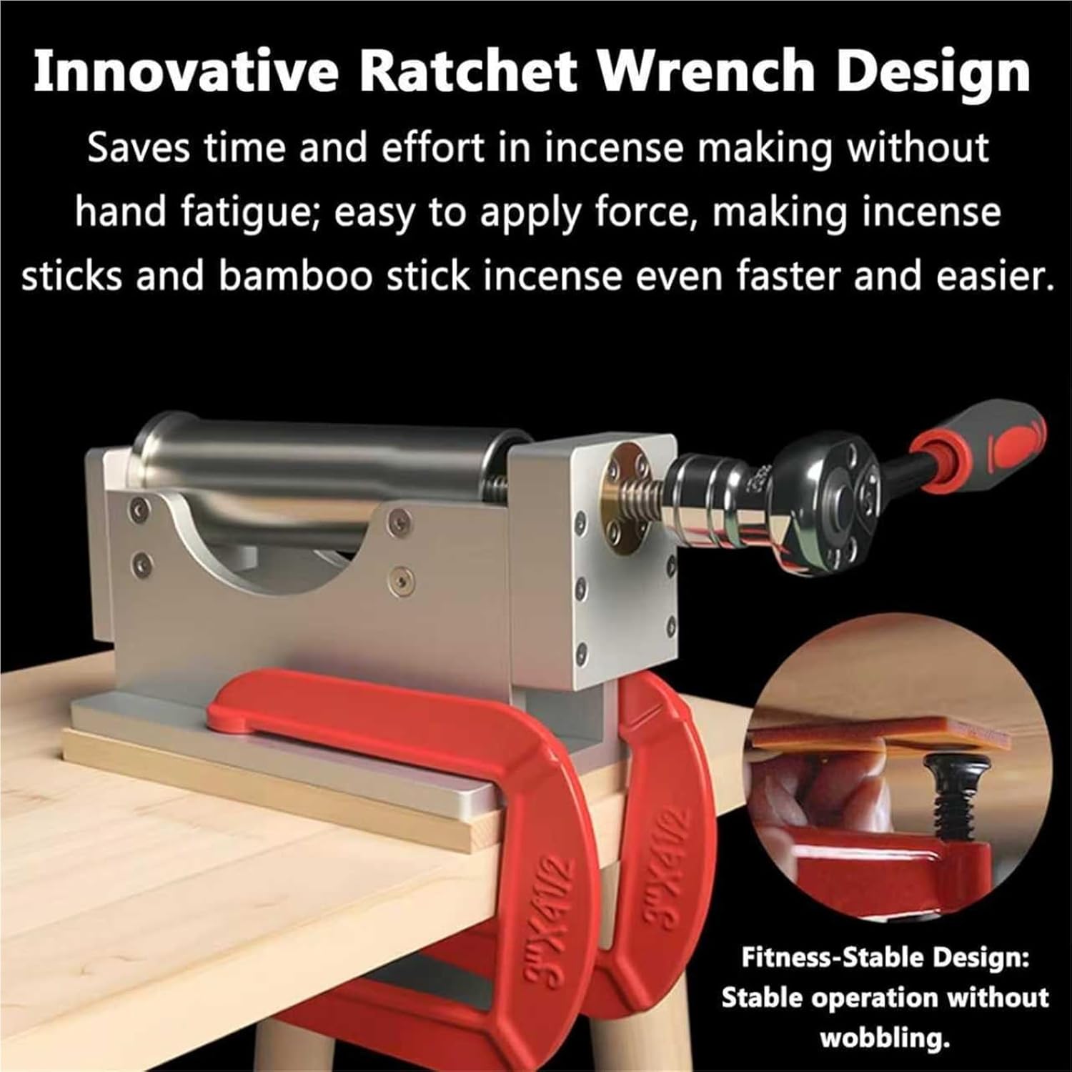 Stainless Steel Thread Incense Making Tools, Manual Stick Incense Making Machine, Buddha Incense/Clay Extruder, with 4 Sized Mould (1.5/1.8/2/2.2mm), for DIY Fragrance Accessory