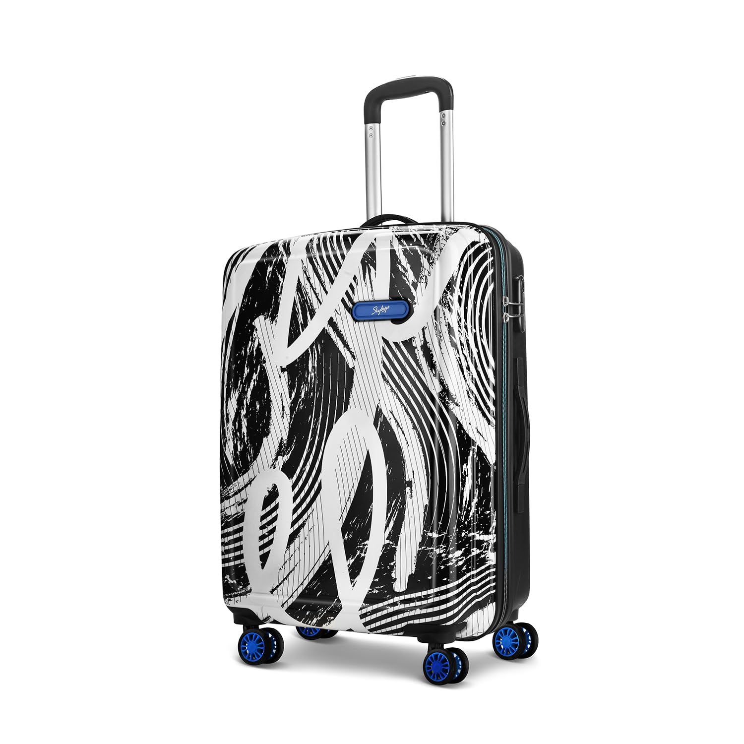 Stroke Medium Size Hard Luggage (67 cm) | Printed Luggage Trolley with 8 Wheels and in-Built Combination Lock | Unisex-image-41