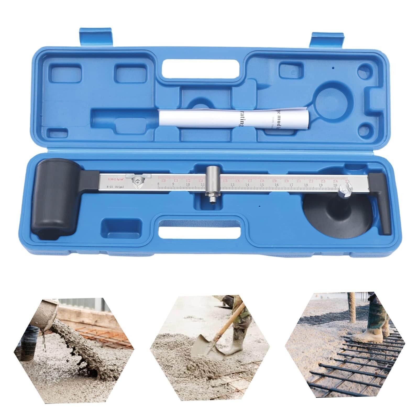 Hidrómetro de lodo, densímetro de líquido con doble escala, rango de medición de 0,96 a 2,5 g/cm³, precisión de 0,01 g/cm³, ideal para análisis de densidad de líquidos