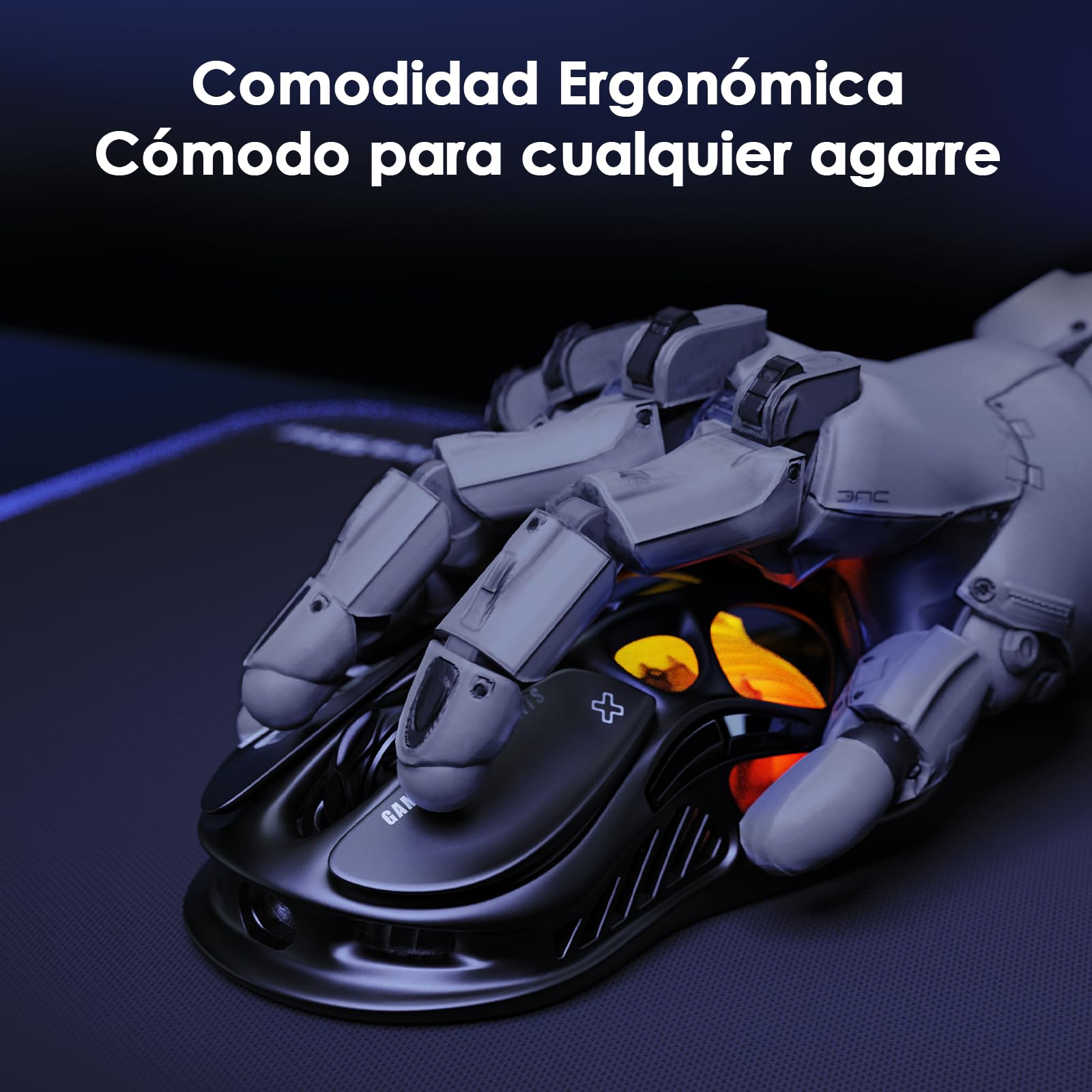 GravaStar Mercury M2 Gaming Mouse - Ratón para Juegos de computadora MMO con Sensor óptico de 26,000 dpi - Diseño Hueco liviano de 78 g - 5 Botones programables - 5 Modos RGB - Negro sigiloso