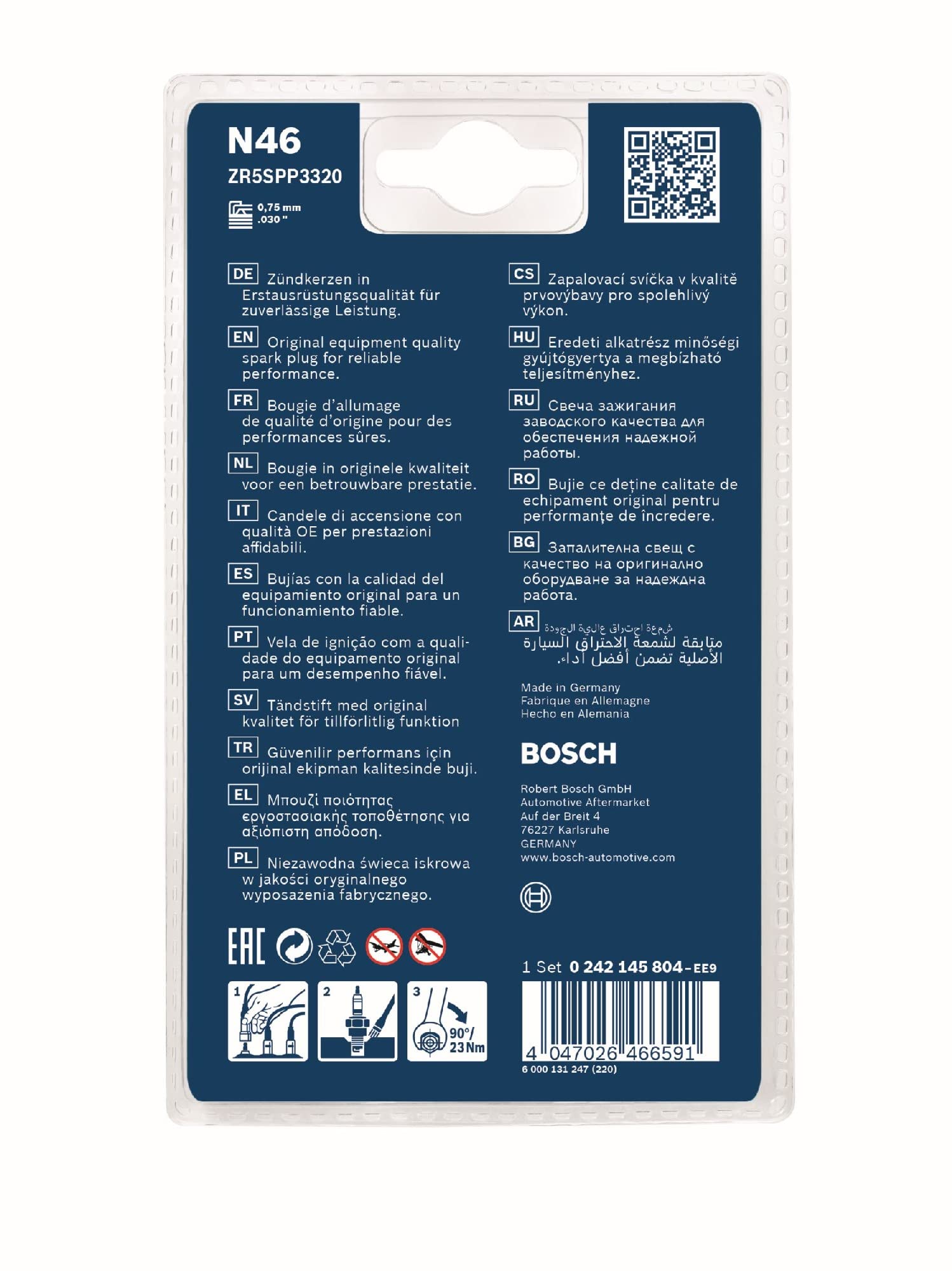 Bosch ZR5SPP3320 (N46) - Bujías de níquel Doble Platino - kit de 4