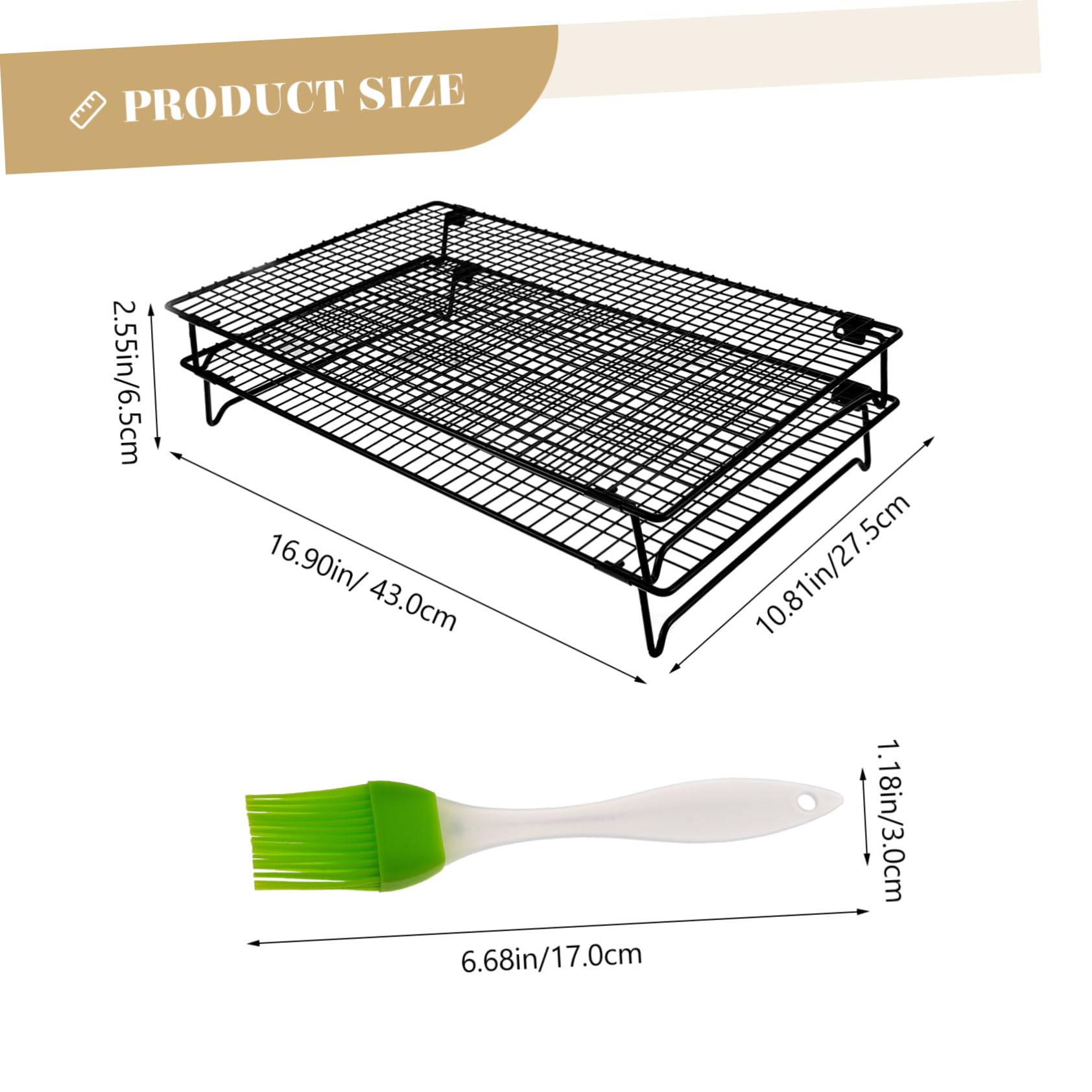 JECOMPRIS 1 Set Stackable Cooling Rack Drying Rack for Baking Muffins Cakes and More with Oil Brush for Home Kitchens and Restaurants Random Color