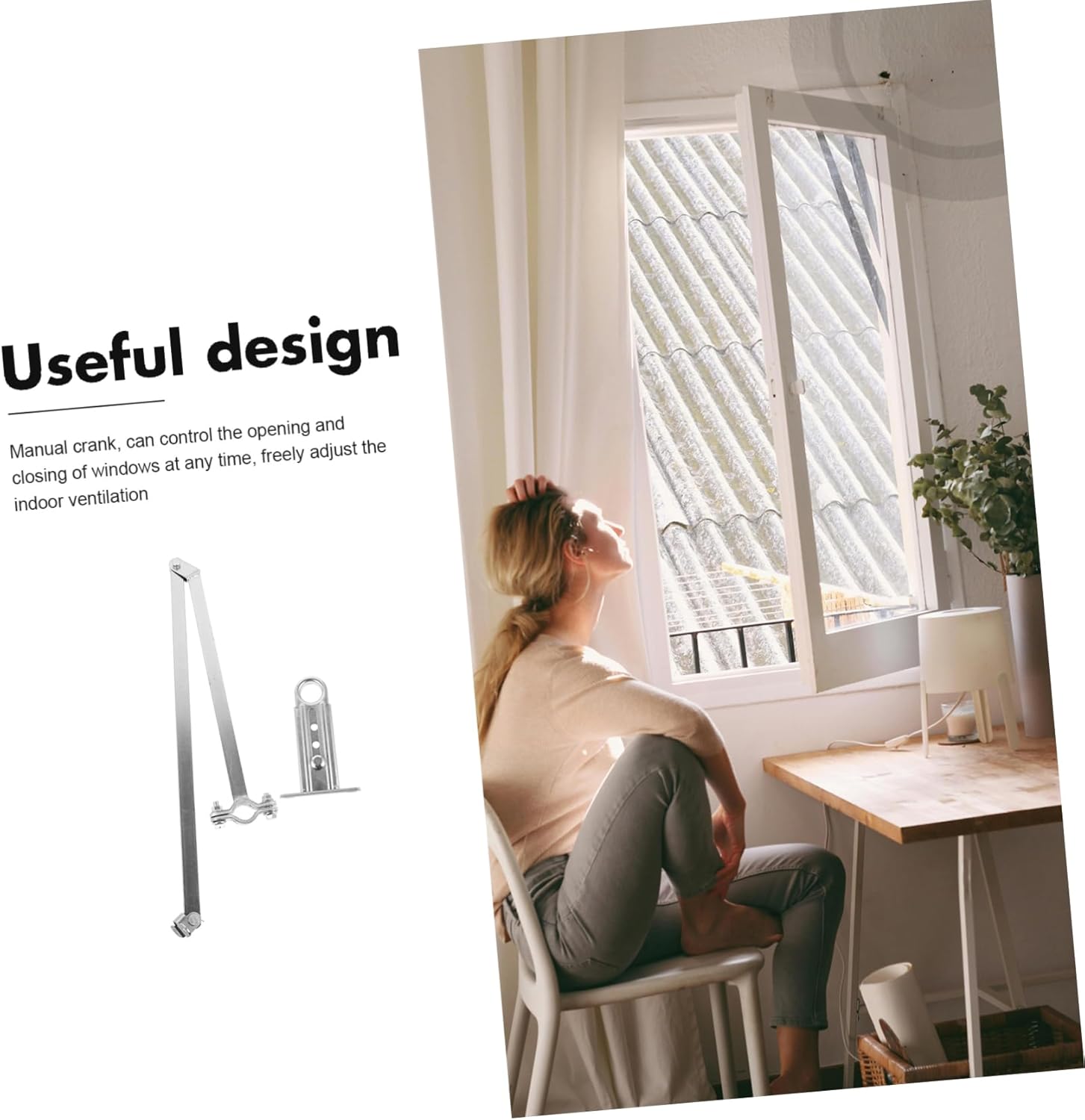 1Set Automatic Window Opener Mechanical Hand Crank Replacement Handle for Greenhouse Casement Windows Easy Installation Ventilation Configuration