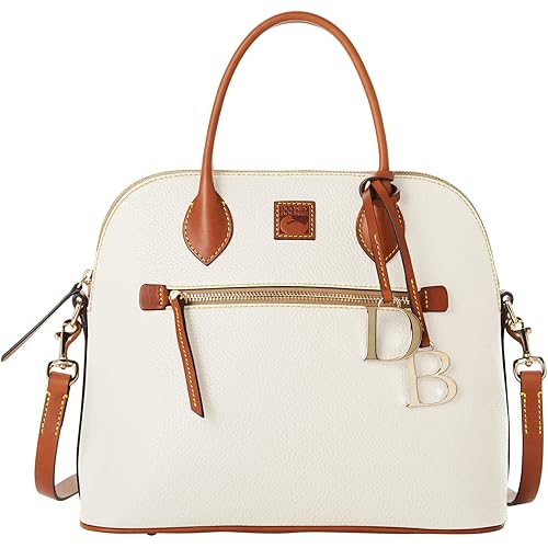 Dooney & Bourke Satchel Bags for Women, Pebble Grain Leather Domed Satchel Handbag with Optional Crossbody Bag Strap