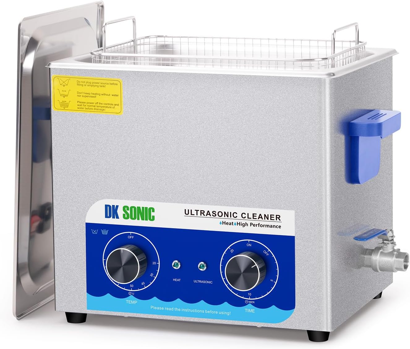 Commercial Ultrasonic Cleaner-DK SONIC 10L 240W Sonic Cleaner with Heater Basket for Jewelry,Ring,Eyeglasses,Denture,Watchband,Coins ,Metal Parts,Carburetor,Record,Circuit Board etc(10L,220V)