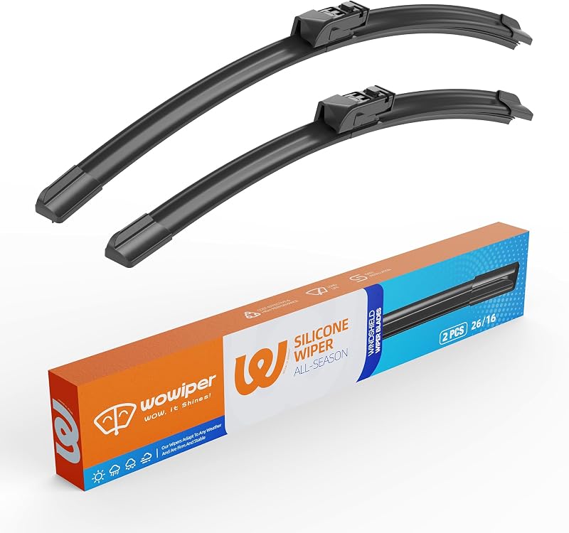 Palhetas de limpador de para-brisa de silicone WOWIPER 66,04 cm + 40,64 cm para Subaru, Toyota e Lexus – Conjunto com 2