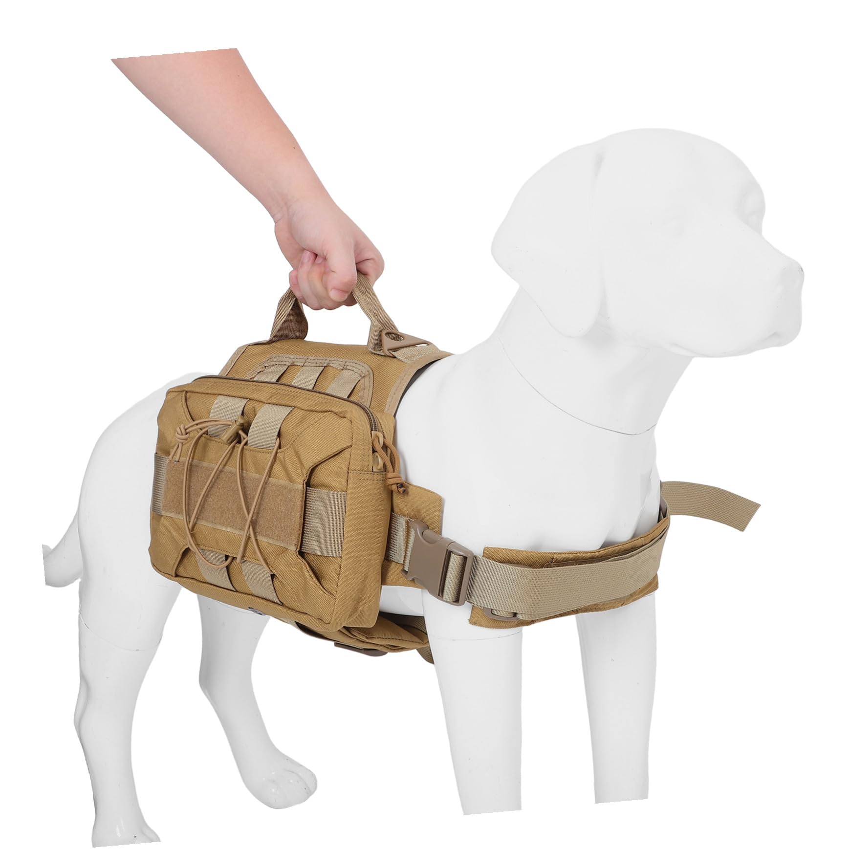 Veemoon Sacoche de Selle pour Grand Chien avec Poches Latérales à Dos Ajustable Nylon Imperméable pour Randonnée et Voyage Harnais à Libération Rapide pour Chiens