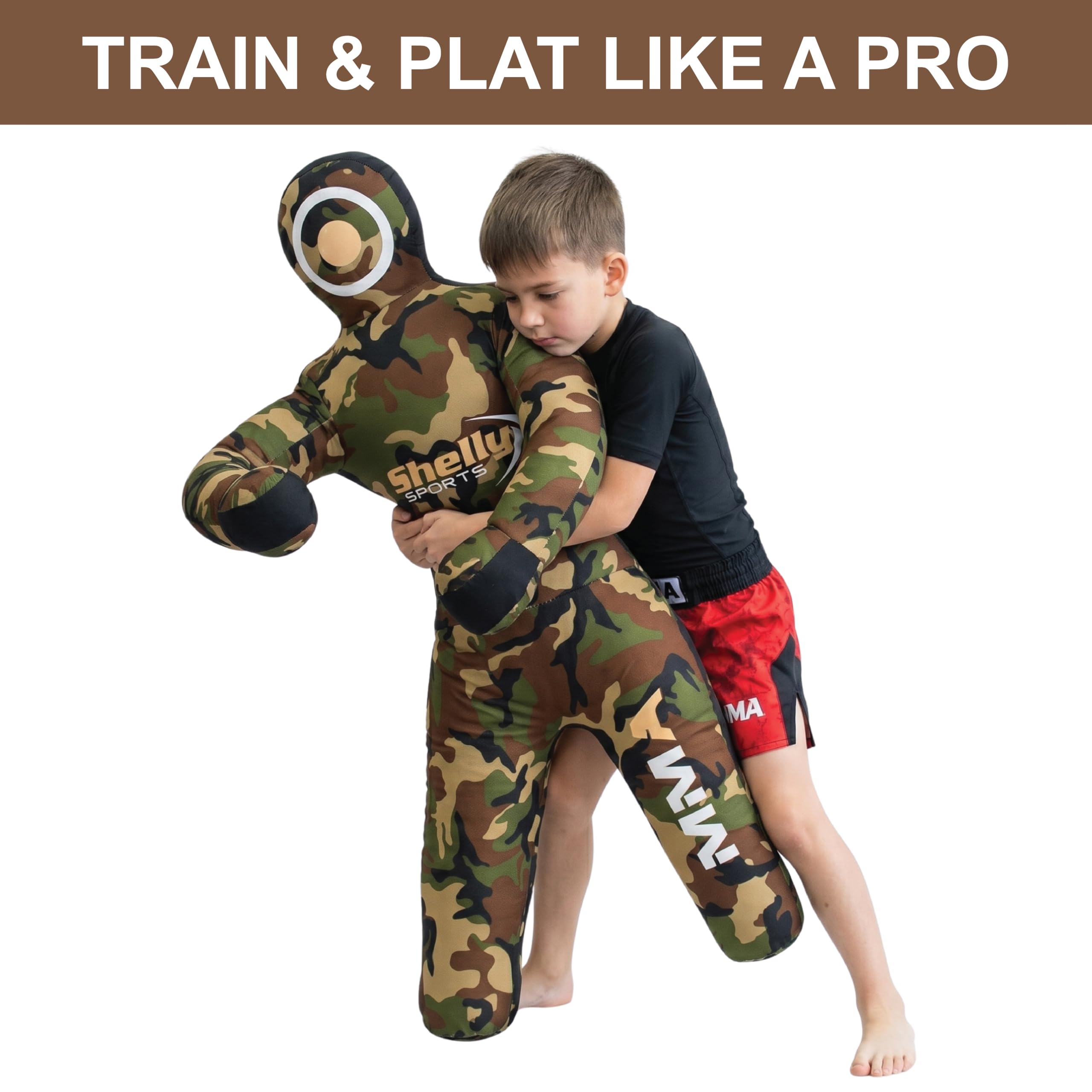 Shelly MMA Grappling Dummy für Kinder, BJJ Boxsack, Wrestling Buddies, brasilianischer JIU Jitsu, Stehpositions-Attrappe, Kampfsport, Boxen, Karate, Training, Schnuller – ungefüllt