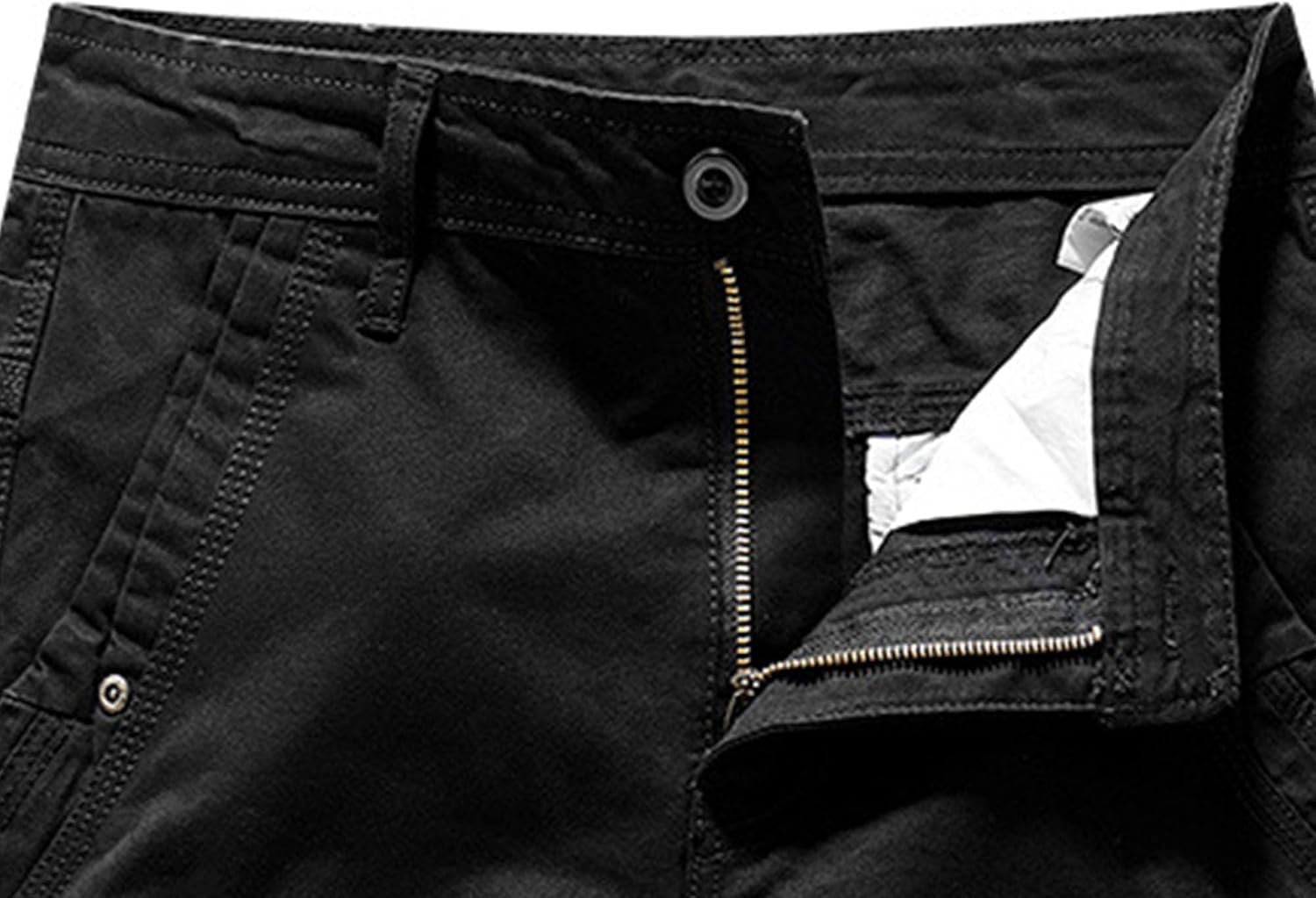 DGHM-JLMY Men Summer Solid Cotton Straight Shorts Loose Fit Multi-Pocket Cargo Shorts Relaxed Fit Outdoor Casual Hiking Short