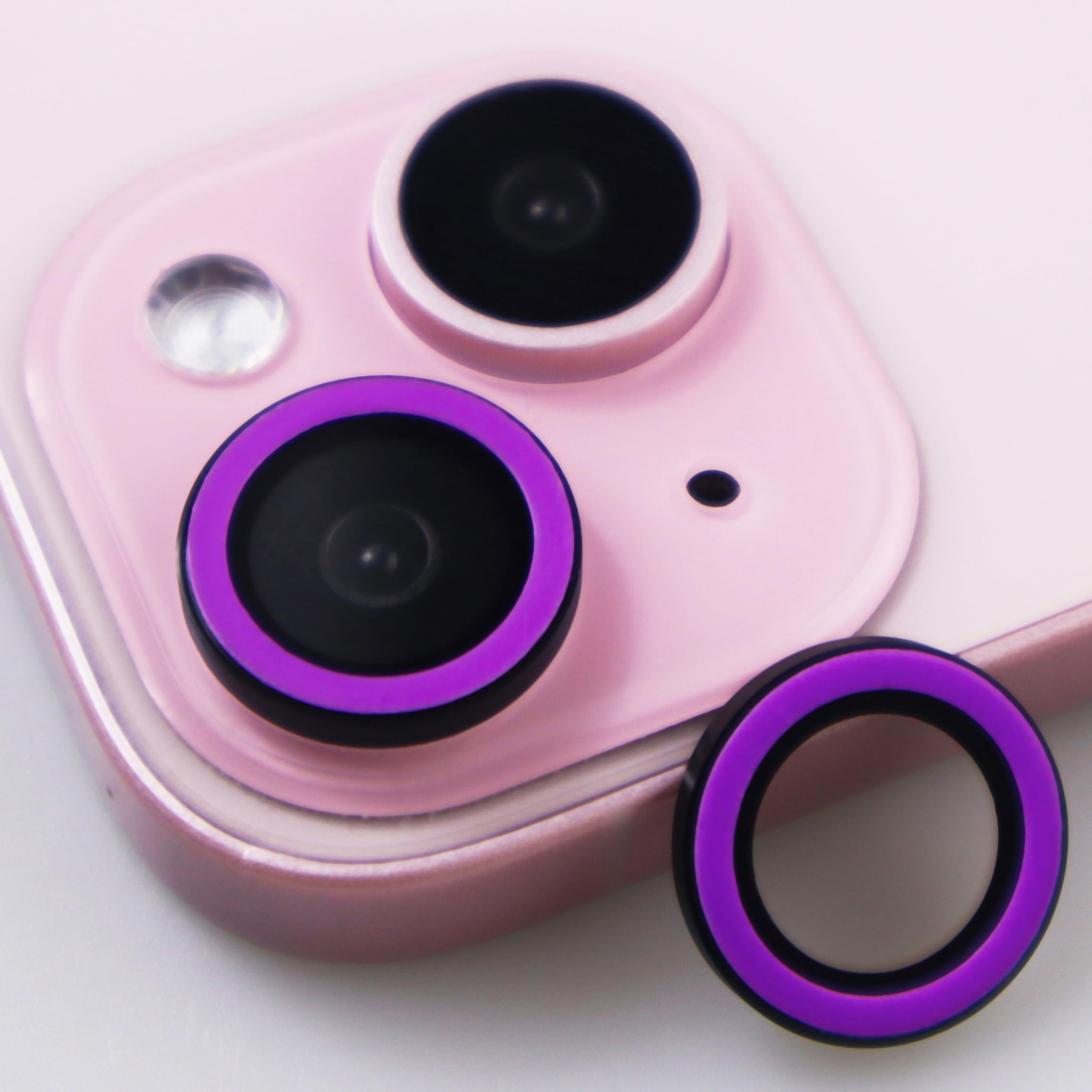 BONVAN for iPhone 15/15 Plus Camera Lens Protector Tempered Glass Screen Accessories Lens Cover for iPhone 15/15Plus (2PCS) (Purple-【Nonluminous】)