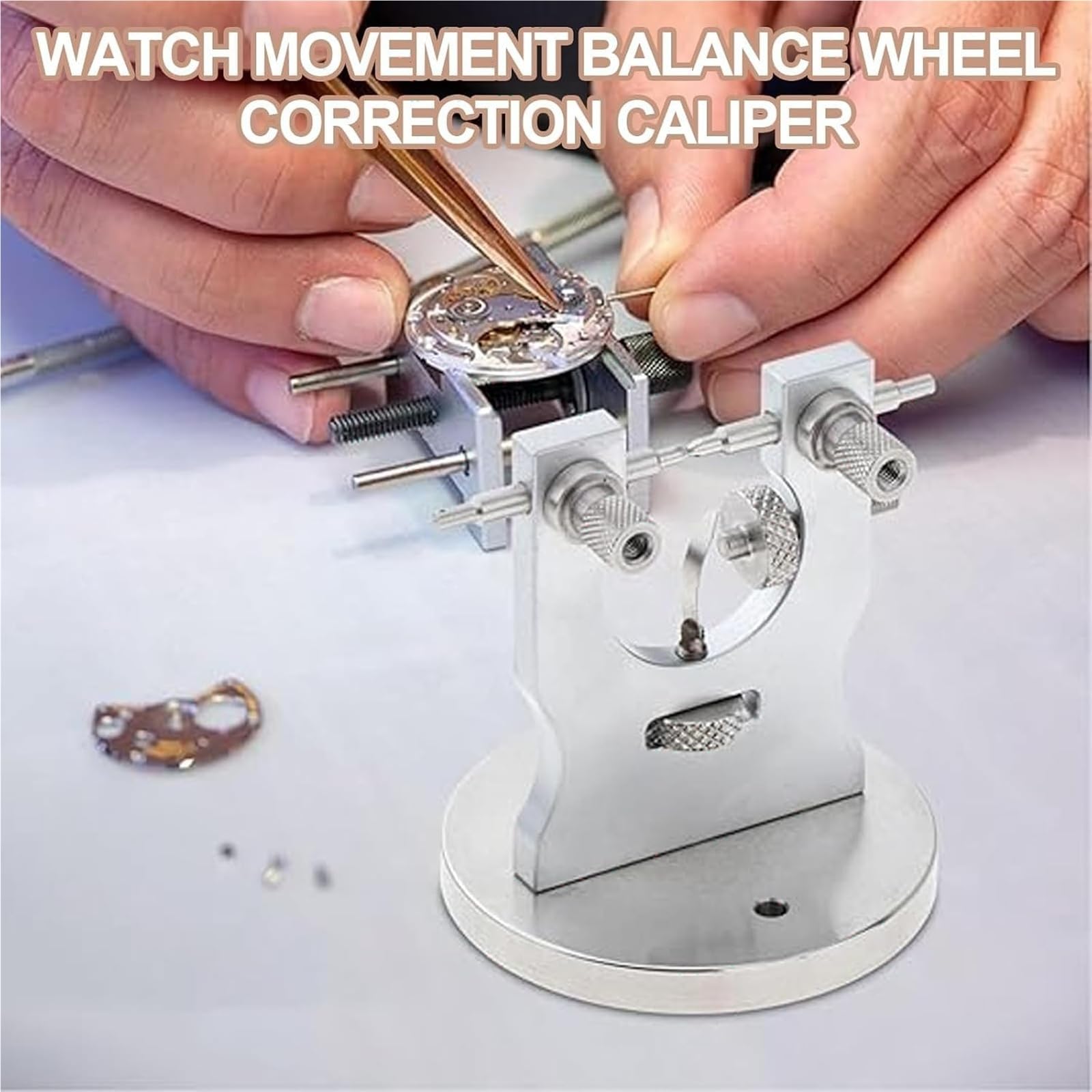 Genérico Herramienta de calibración de Rueda oscilante de Reloj,Herramienta | Herramienta de equilibrio de reloj,pinza de corrección de rueda de equilibrio de movimiento de reloj de acero