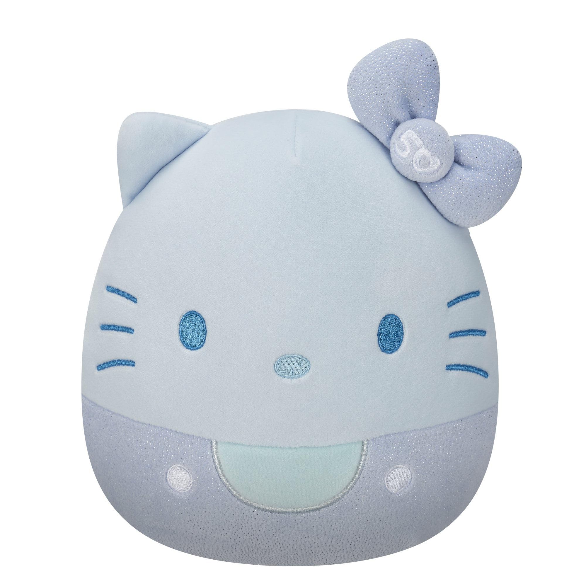 Squishmallows Hello Kitty Monochrome 50th Anniversary Blue 8 Inch Ultra Soft Toy