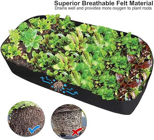 Miniatura 5 de Cama de jardín elevada de tela, 3 x 6 pies, bolsas de cultivo de jardín, cama de plantación, contenedores de jardín rectangulares para verduras,