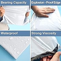 Vista 4 de Poly Mailers 11×15 pulgadas con asa, envío sobres bolsas con auto-adhesivo