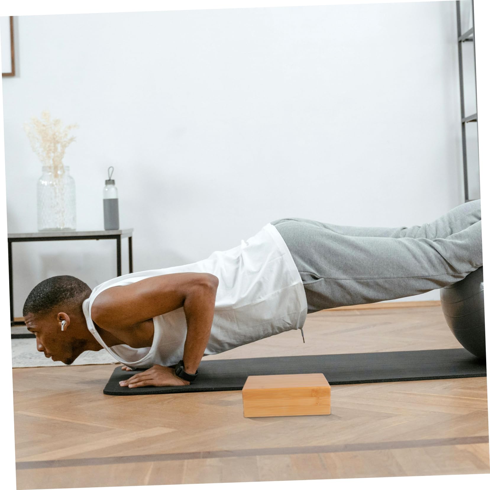 Ladrillo de Yoga de Bambú Natural para Entrenamiento en Casa, Bloque Seguro y Fácil de Limpiar, Accesorio Esencial para Ejercicios de Yoga y Fitness