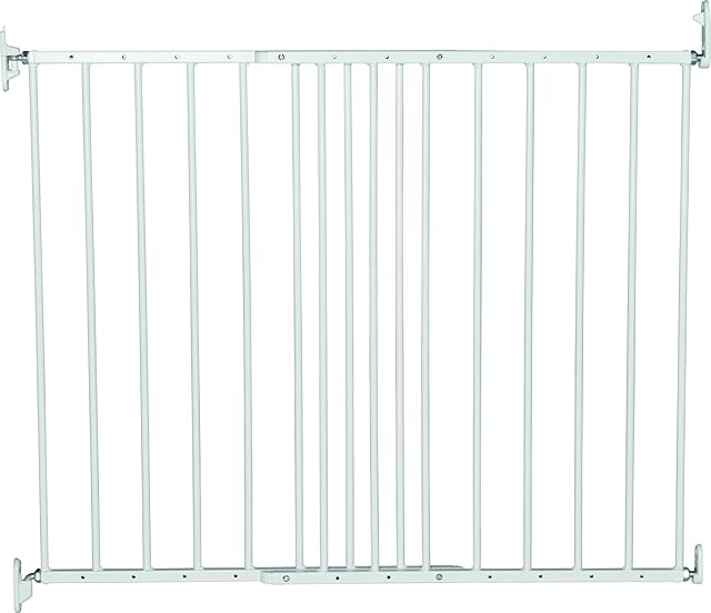 BabyDan Copenhagen Extending Metal Safety and Stair Gate. Fits Spaces White. Multi use. Made in Denmark, white, 62.5cm - 106.8cm