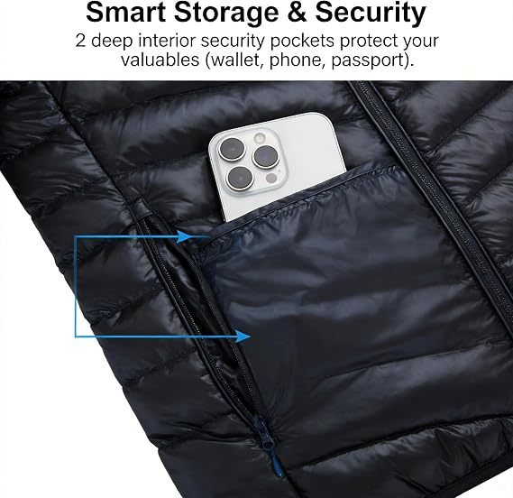 Men's Ultralight Packable Hooded Down Jacket Puffer Down Coats