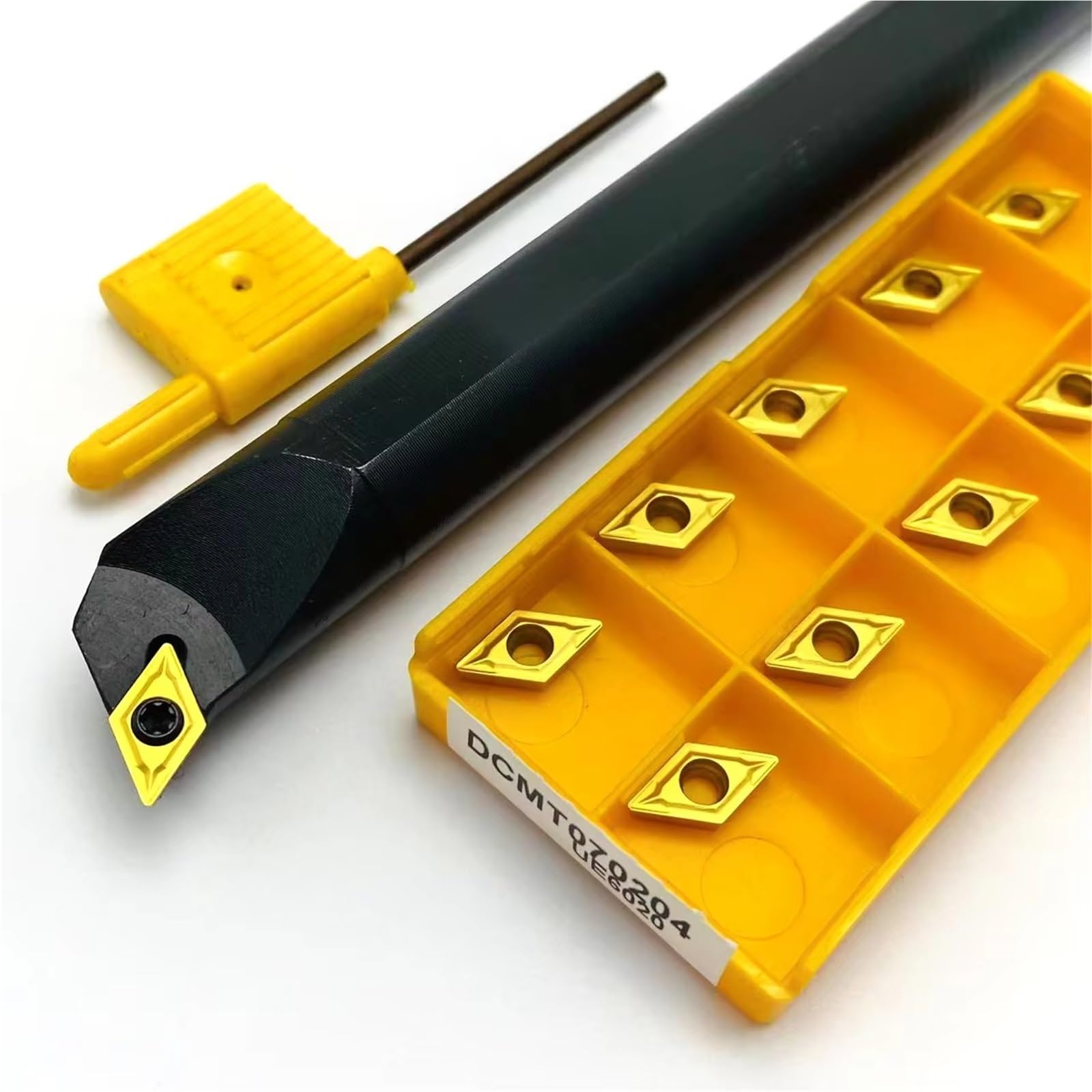 Barre D'alésage S08K S10K S12M S16-SDQCR07 Pour Outil De Tournage À Vis, Utilisée Pour L'outil De Tournage En Carbure DCMT070204 SDQCR07 Plaquettes de Carbure CNC(DCMT070204 AK H01,No tool holder)