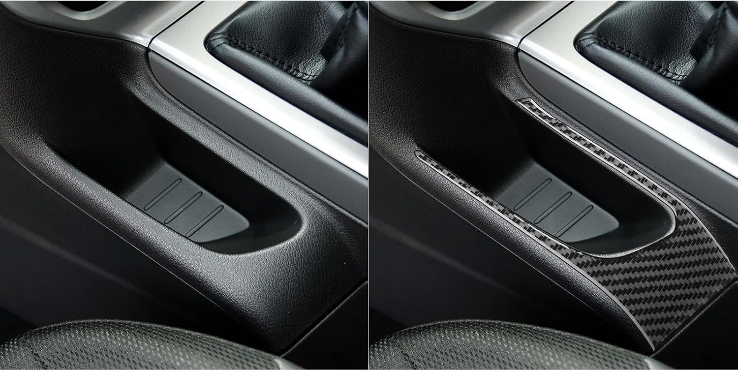 Carbon Fiber Compatible with Ford Focus C346 ST/RS/S/SE/SEL/Titanium 2012 2013 2014 Accessories Car Gear Shift Storage Box Trim Cover Interior Trim Sticker Decal 1PC