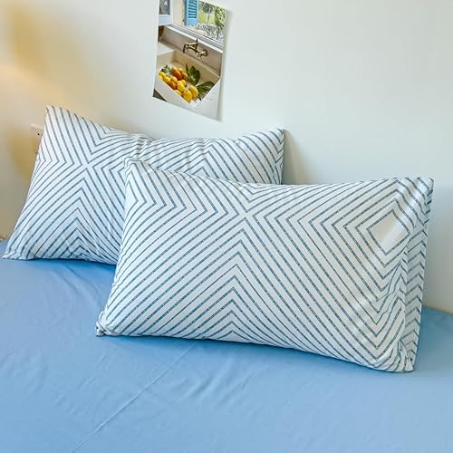 Miniatura 6 de Juego de funda de edredón de tablero de ajedrez 100% algodón, tamaño individual, moderno, geométrico, abstracto, simple, azul, crema, blanco, 1