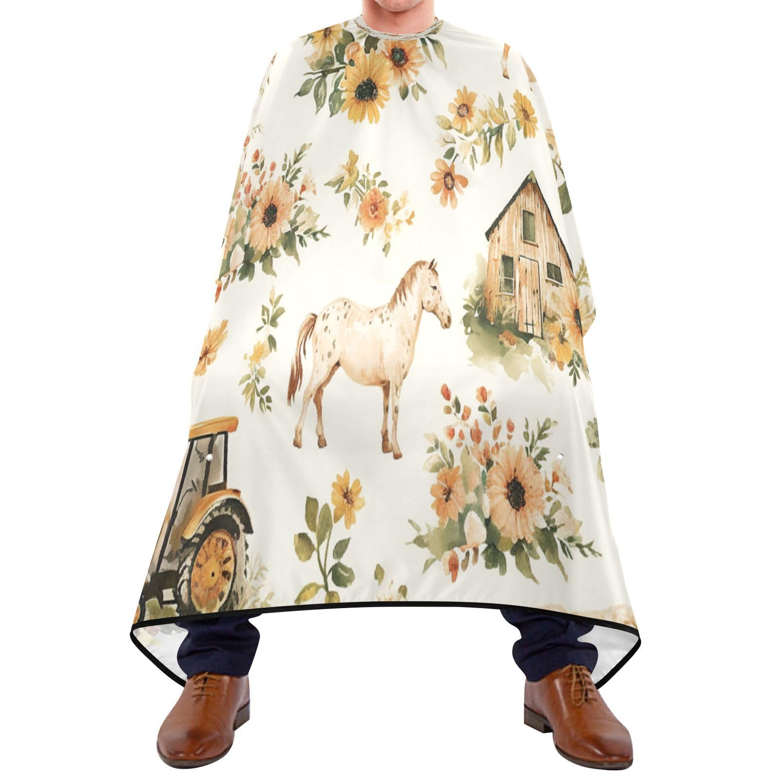 Kigai Flower Farm Hair Cutting Cape for Men & Women Waterproof Barber Cape Professional Hairdressing Salon Styling Apron with Adjustable Closure Snap