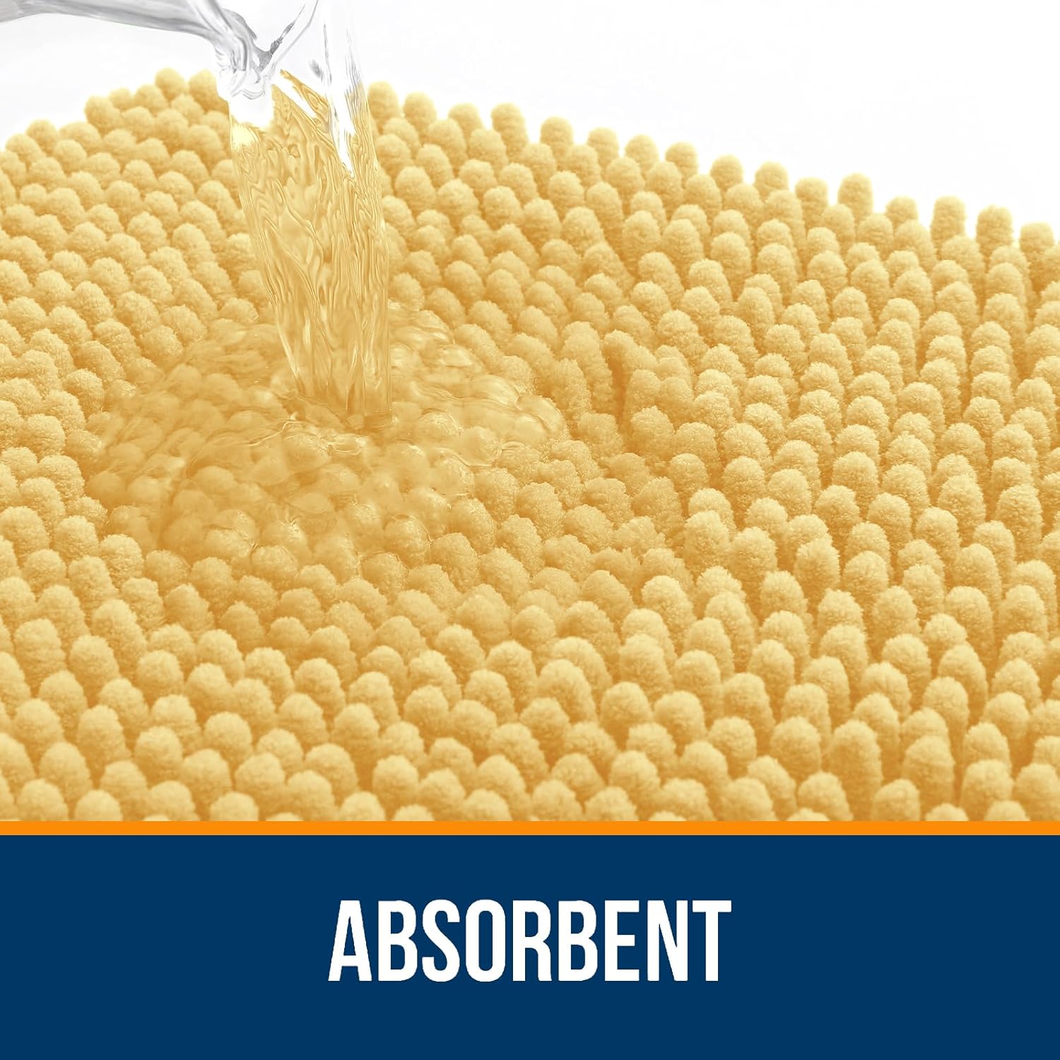 OLANLY Small Bathroom Rugs 24x16, Extra Soft Absorbent Chenille Bath Rugs, Rubber Backing Quick Dry, Machine Washable Bath Mats for Bathroom Floor, Tub and Shower, Home Decor Accessories, Yellow thumbnail