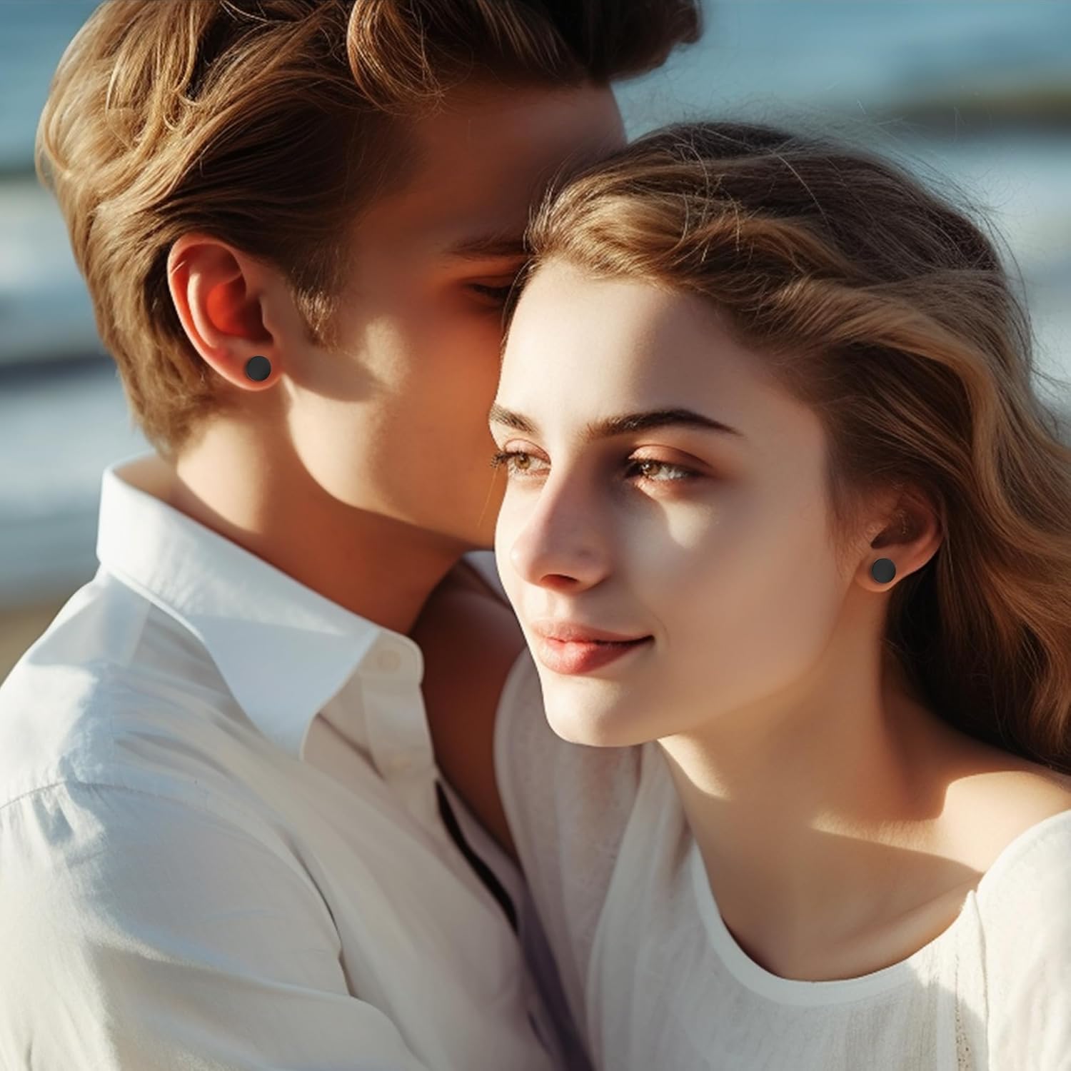 FIBO STEEL 3 Pairs Stainless Steel Black Stud Earrings for Men Women Hypoallergenic Mens Earrings Stud Set, Black Silver Square Round Diamond CZ Studs Earring Pierced 3mm-8mm - Image 4