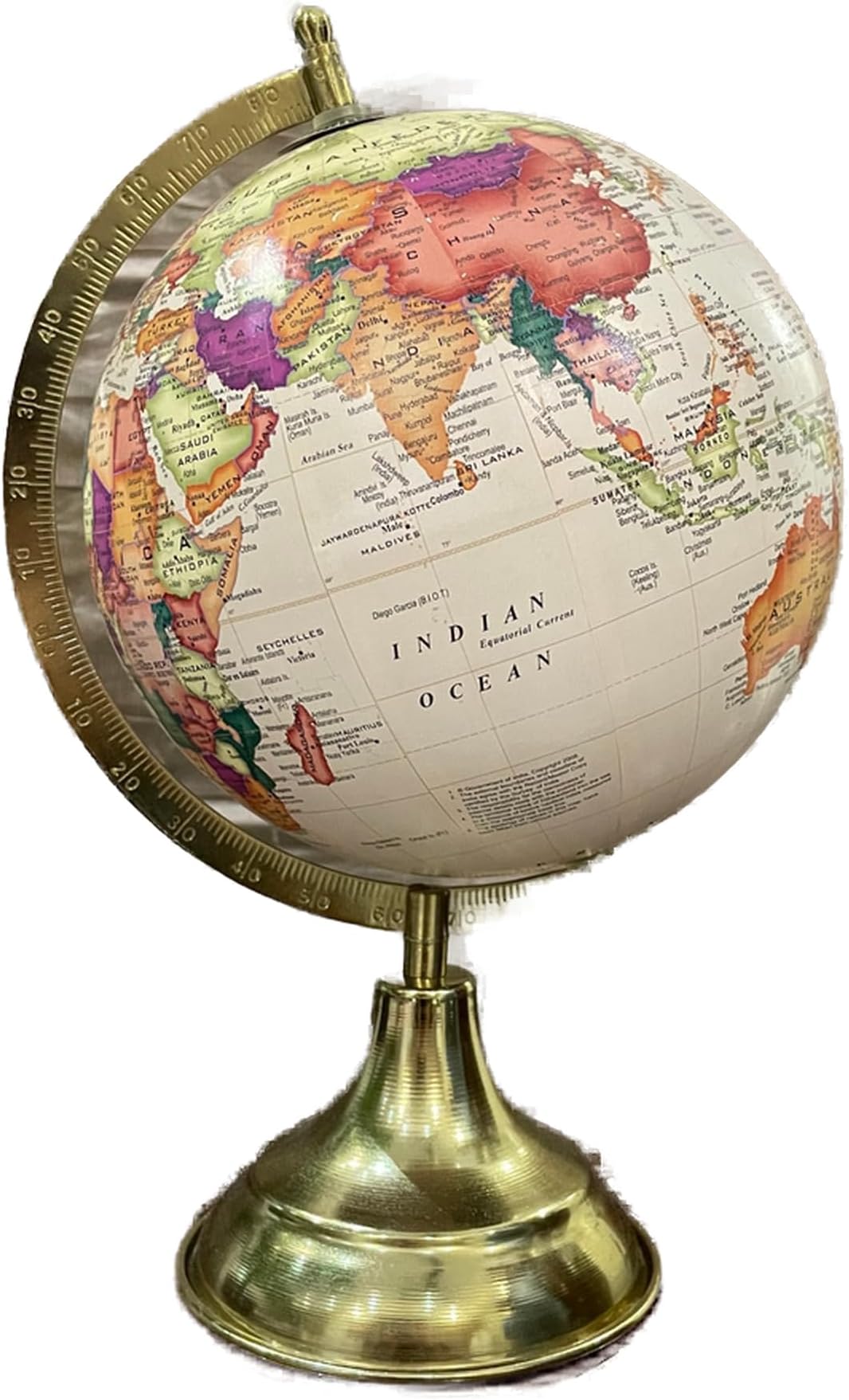8 Inch Antique World Globe with Metal Stand – Educational Desk Globe for Kids & Home Décor
