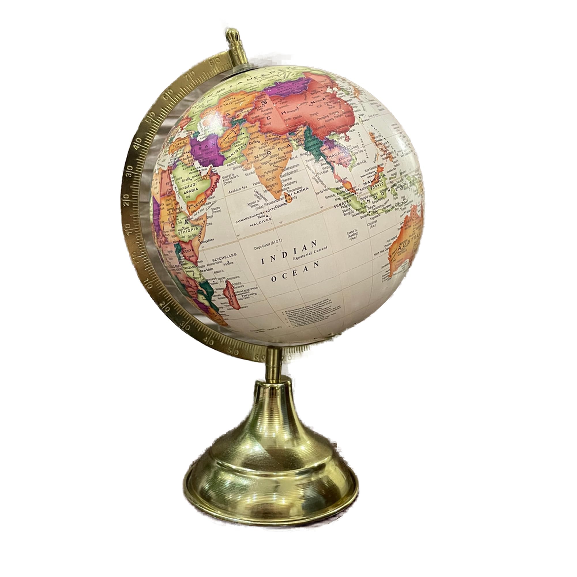 GLOBE DADDY 8 Inch Antique World Globe with Metal Stand – Educational Desk Globe for Kids & Home Décor