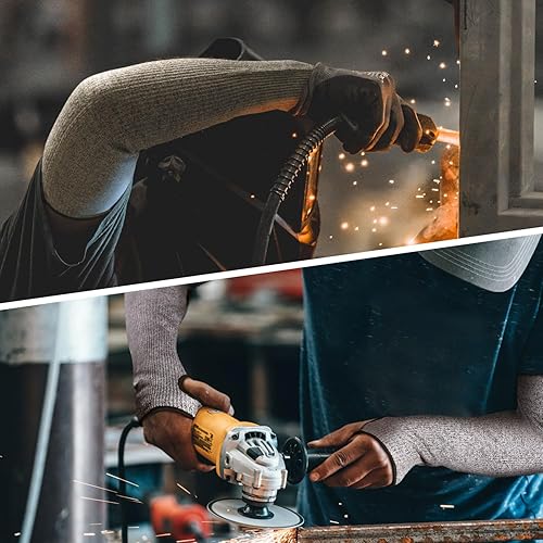 Miniatura 7 de OriStout - Mangas de agricultores resistentes a cortes con agujero para el pulgar, protectores de brazo para piel delgada y moretones, para