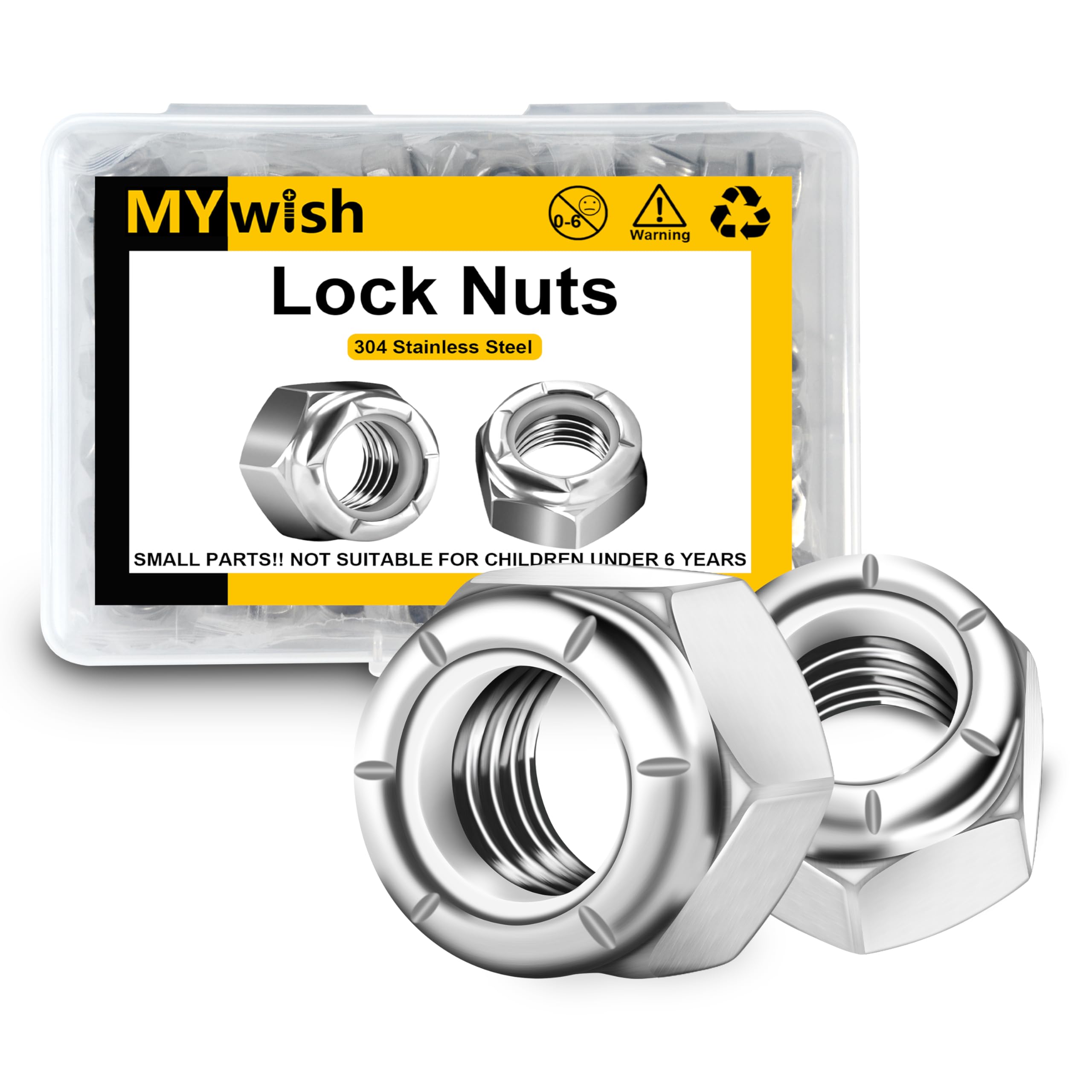 Stainless Steel #10-24 Nuts - 160 Pcs -8 Stainless Steel #10-24 Nuts - 160 Pcs -8