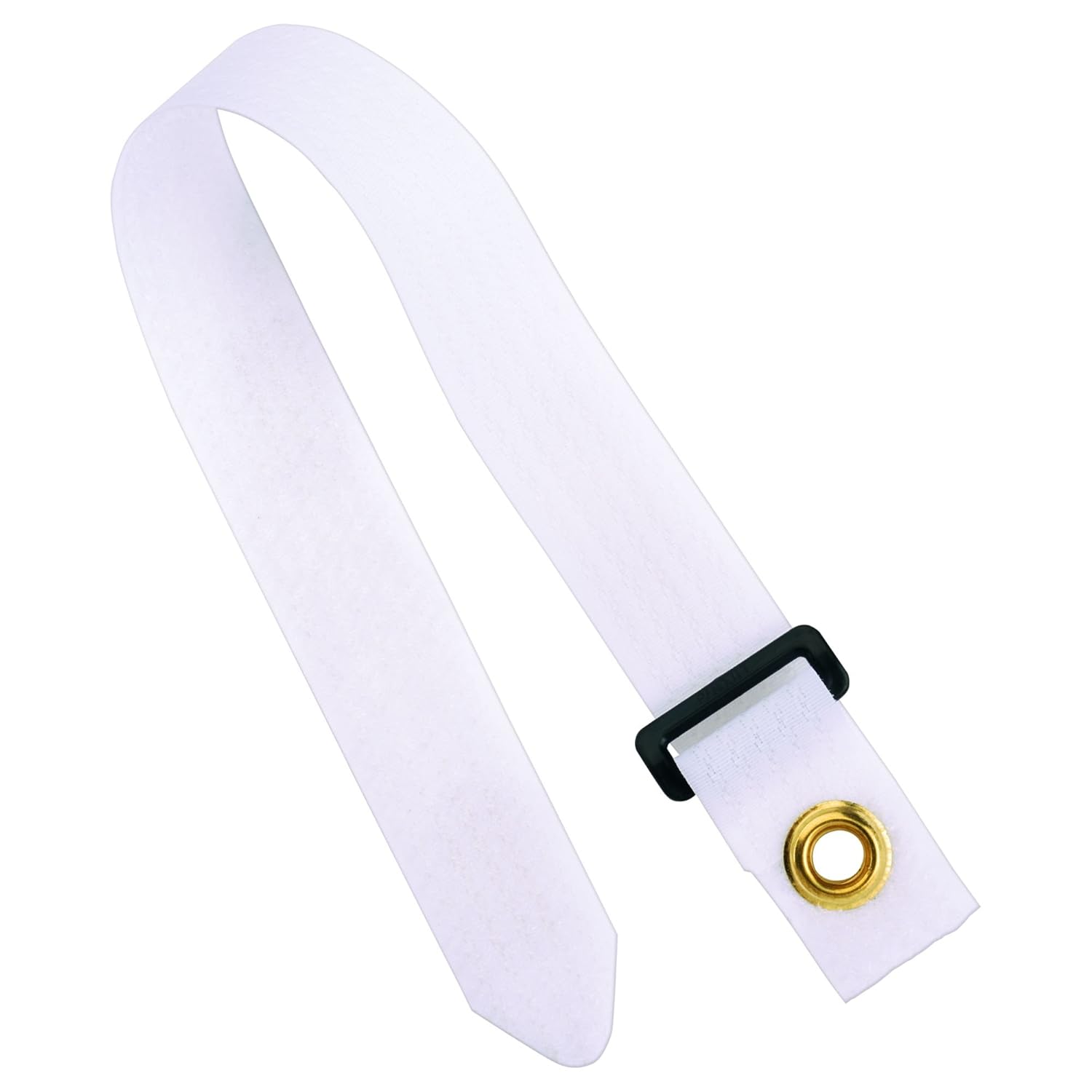 Panduit UGCTE5S-X10 Ultra-Cinch Hook and Loop Cinch Cable Tie with End Mount Grommet, 18.0-Inch Length, White (10-Pack)