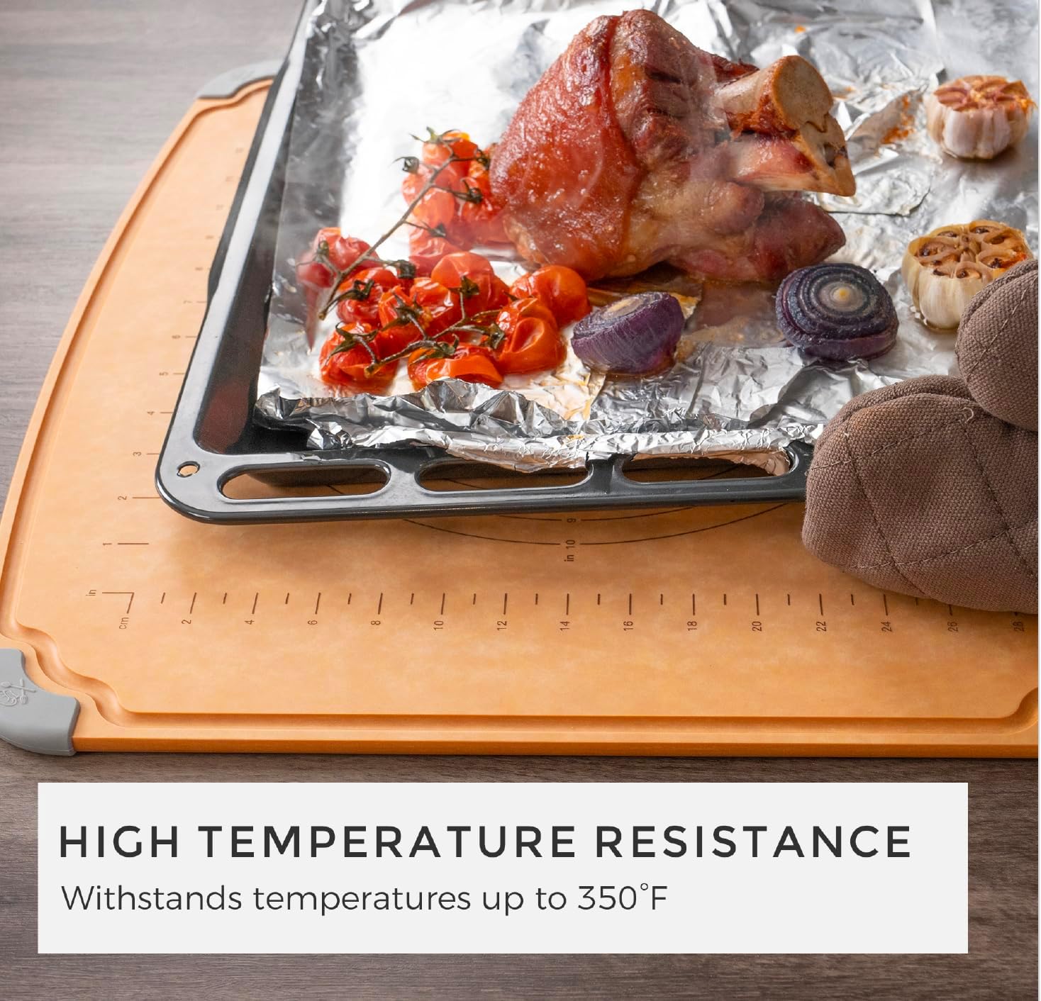 Elihome Essential Baking Pastry & Cutting Board for Kitchen, Wood Fiber Cutting Board for Kitchen, Knife Friendly, Dishwasher Safe, Non-Slip Feet, Juice Groove, Non-Porous, Eco Friendly, 15" x 18"