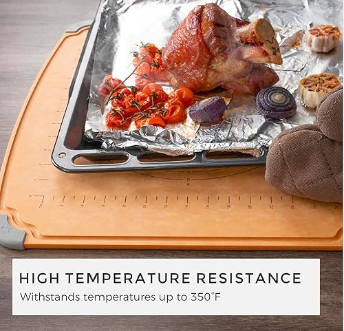 Miniatura 6 de Elihome Tabla de cortar y pastelería esencial para cocina, tabla de cortar de fibra de madera para cocina, apta para cuchillos, apta para