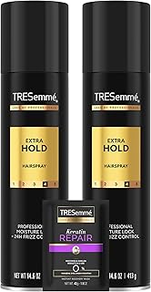 Hairspray, Extra Hold, 2-Pack, Moisturizing Hair Spray, 24H Frizz Control + Keratin Repair Mask (3 Piece Set)