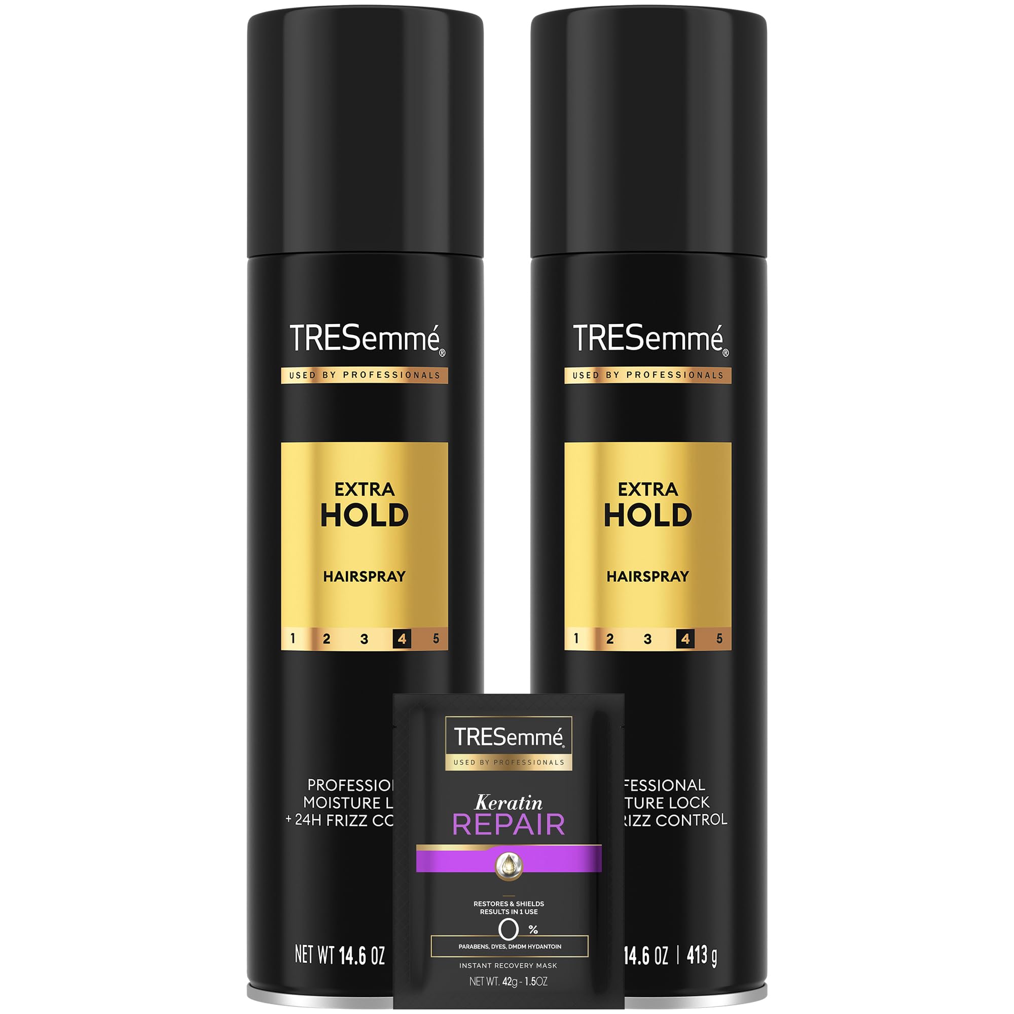 TRESemmé Extra Hold Hairspray 2-Pack with Keratin Repair Mask, 3-Piece Set