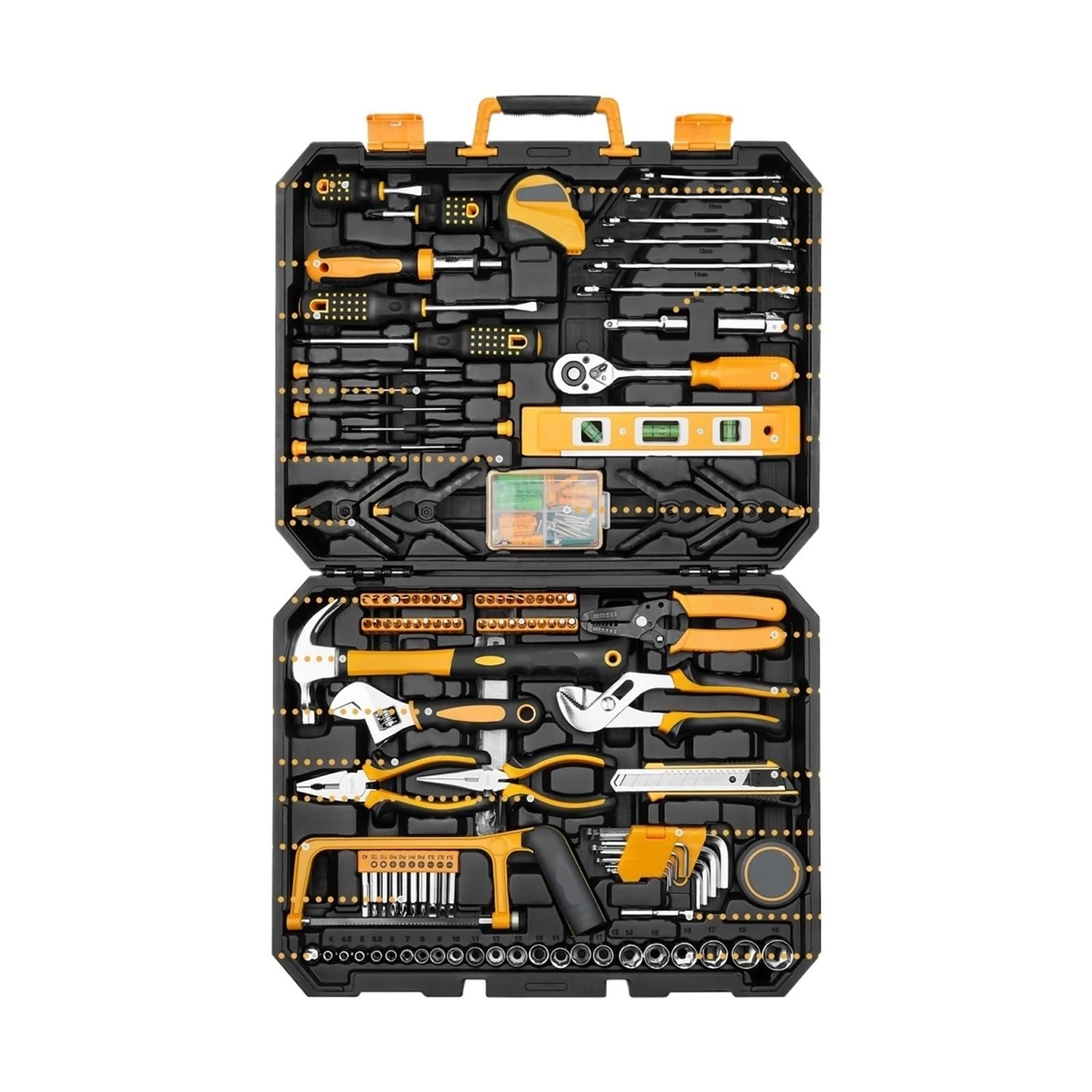 Ycenjepsaz Dkmt228 228Pieces Socket Wrench Auto Repair Tool Combination Package Mixed Tool Set Hand Tool Kit With Plastic Toolbox Storage Case