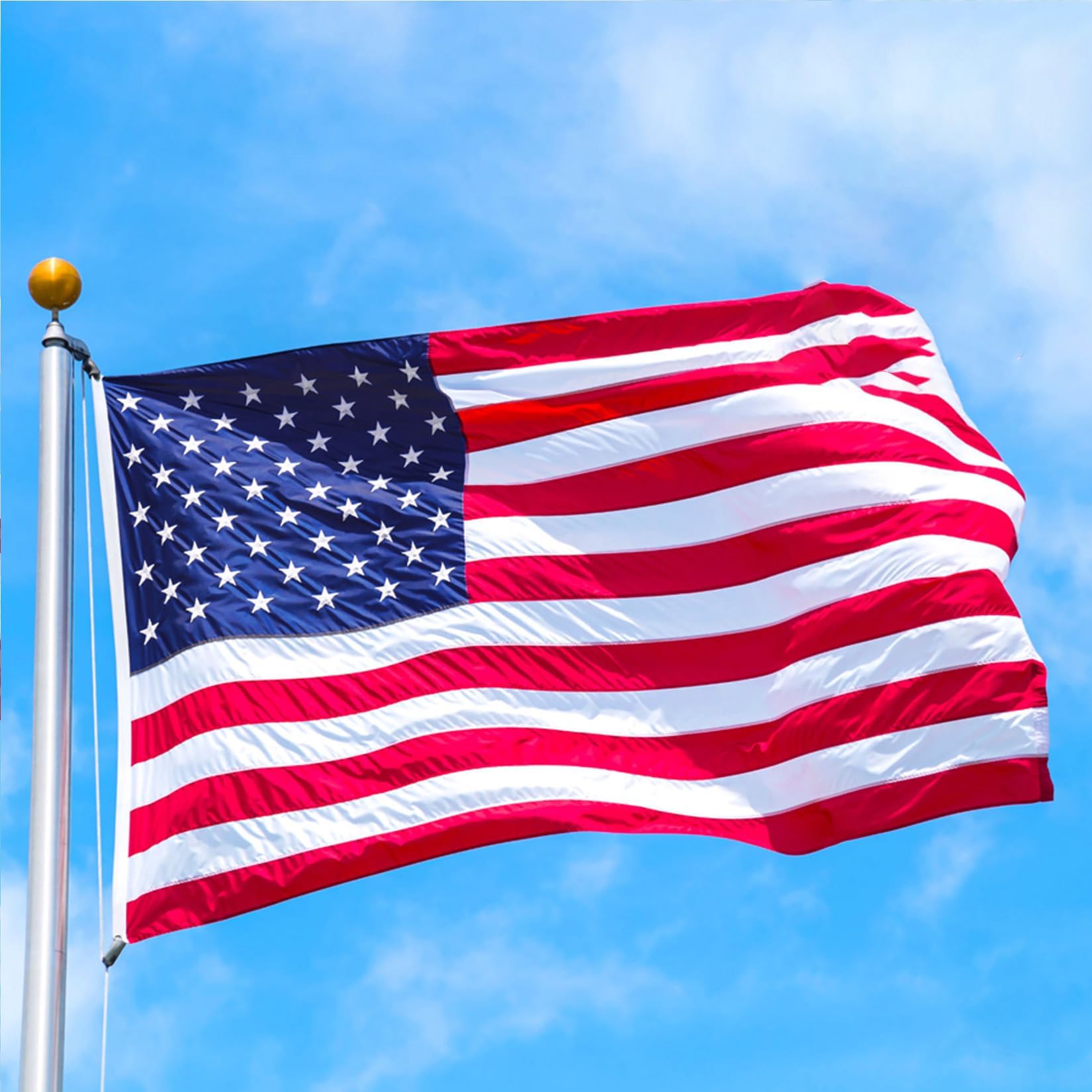 American Flags For Outside 3x5 100% Made in USA, Durable Outdoor Heavy Duty,US Flags 3x5 Outdoor,All Weather AmericanFlag,United States Sewn Stripes And Embroidered Stars