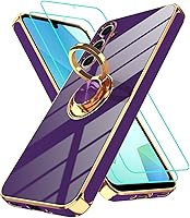 Vista 33 de Gritup Funda para Samsung Galaxy A14 5G: Funda para Samsung A14 2 piezas, protector de pantalla, soporte de anillo de rotación de 360°, soporte